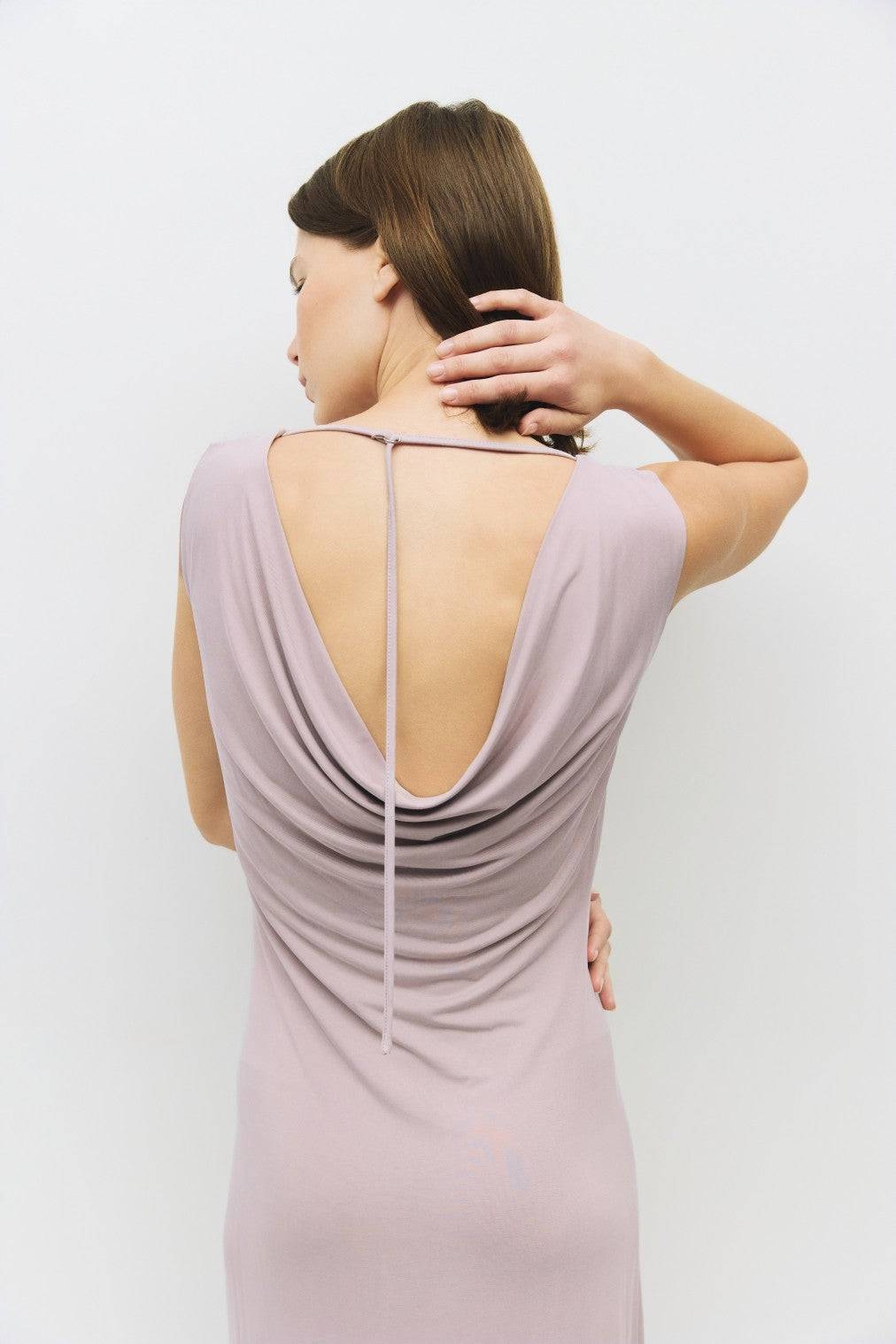 8982639444189, The Benson Dress, Dress, Mod Ref, Black,Casual,cf-color-black,cf-color-red,cf-color-white,cf-size-l,cf-vendor-all-row,collared,Comfort,Comfortable,Feminine,full skirt,Midi,Midi Dress,midi length,new,Red,Sleeveless,Sleeveless Dress,Spring,versatile,white,Womens, Information The Benson Dress is a sleeveless, fitted maxi dress made from a buttery soft modal blend, featuring a wide neck and a flattering slight flare at the bottom hem. With a stunning cowl back detail and adjustable self-tie strap