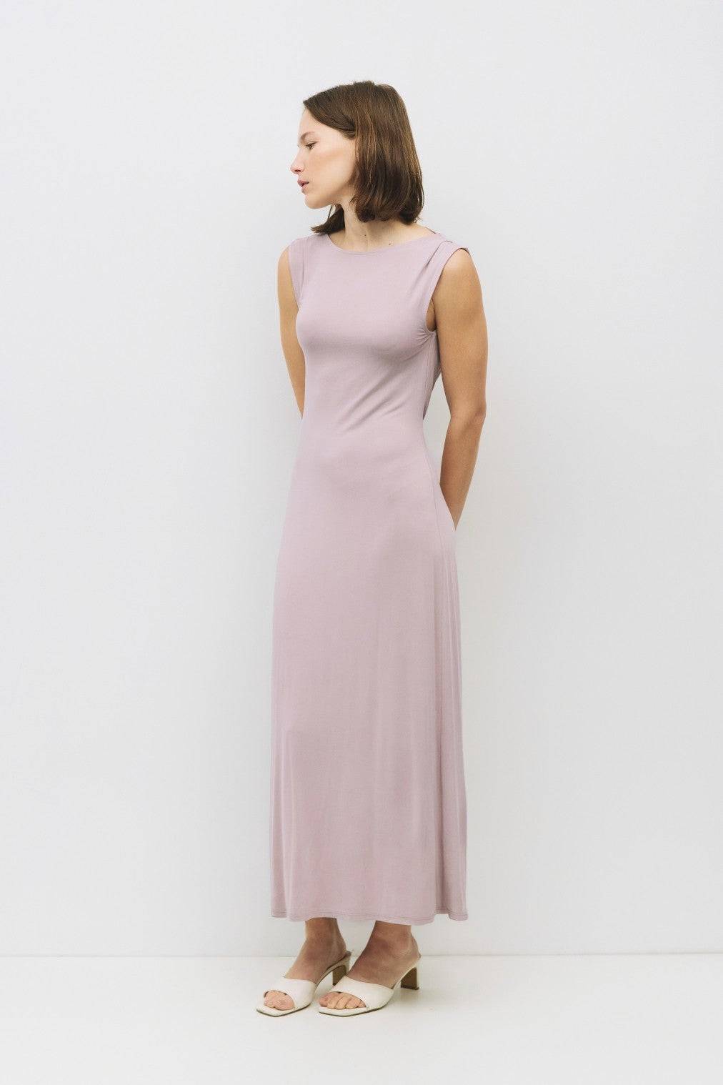 8982639444189, The Benson Dress, Dress, Mod Ref, Black,Casual,cf-color-black,cf-color-red,cf-color-white,cf-size-l,cf-vendor-all-row,collared,Comfort,Comfortable,Feminine,full skirt,Midi,Midi Dress,midi length,new,Red,Sleeveless,Sleeveless Dress,Spring,versatile,white,Womens, Information The Benson Dress is a sleeveless, fitted maxi dress made from a buttery soft modal blend, featuring a wide neck and a flattering slight flare at the bottom hem. With a stunning cowl back detail and adjustable self-tie strap