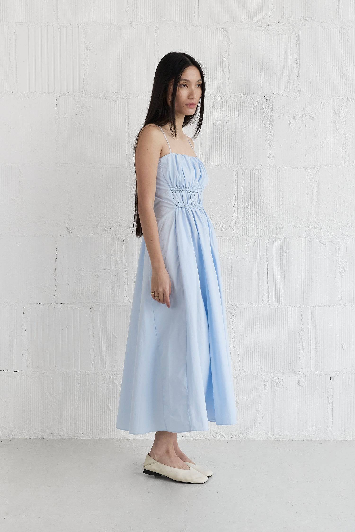 The Alice Dress | Gathered Midi Dress Black / L The Alice Dress | Gathered Midi Dress Black / L