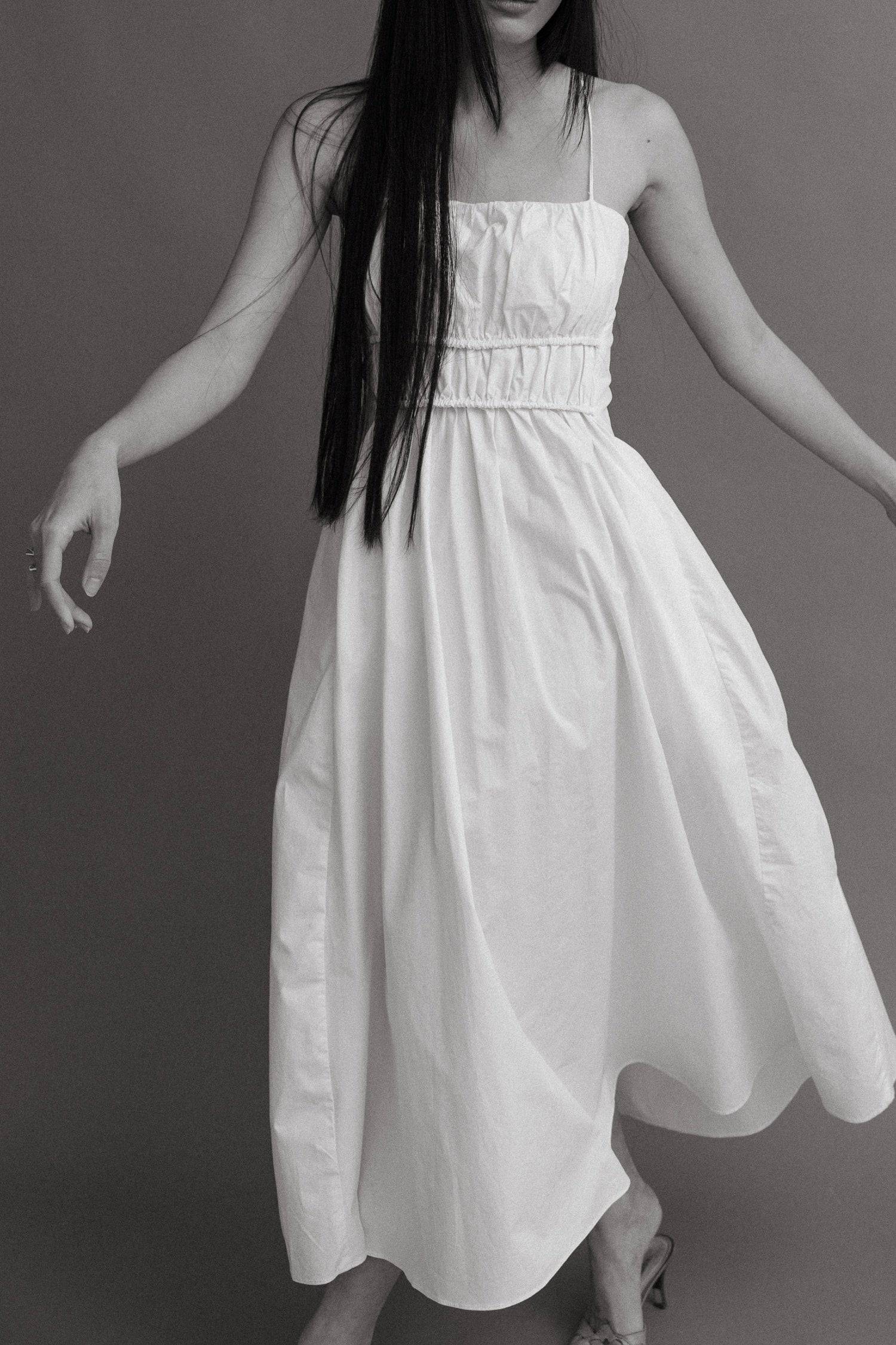 The Alice Dress | Gathered Midi Dress