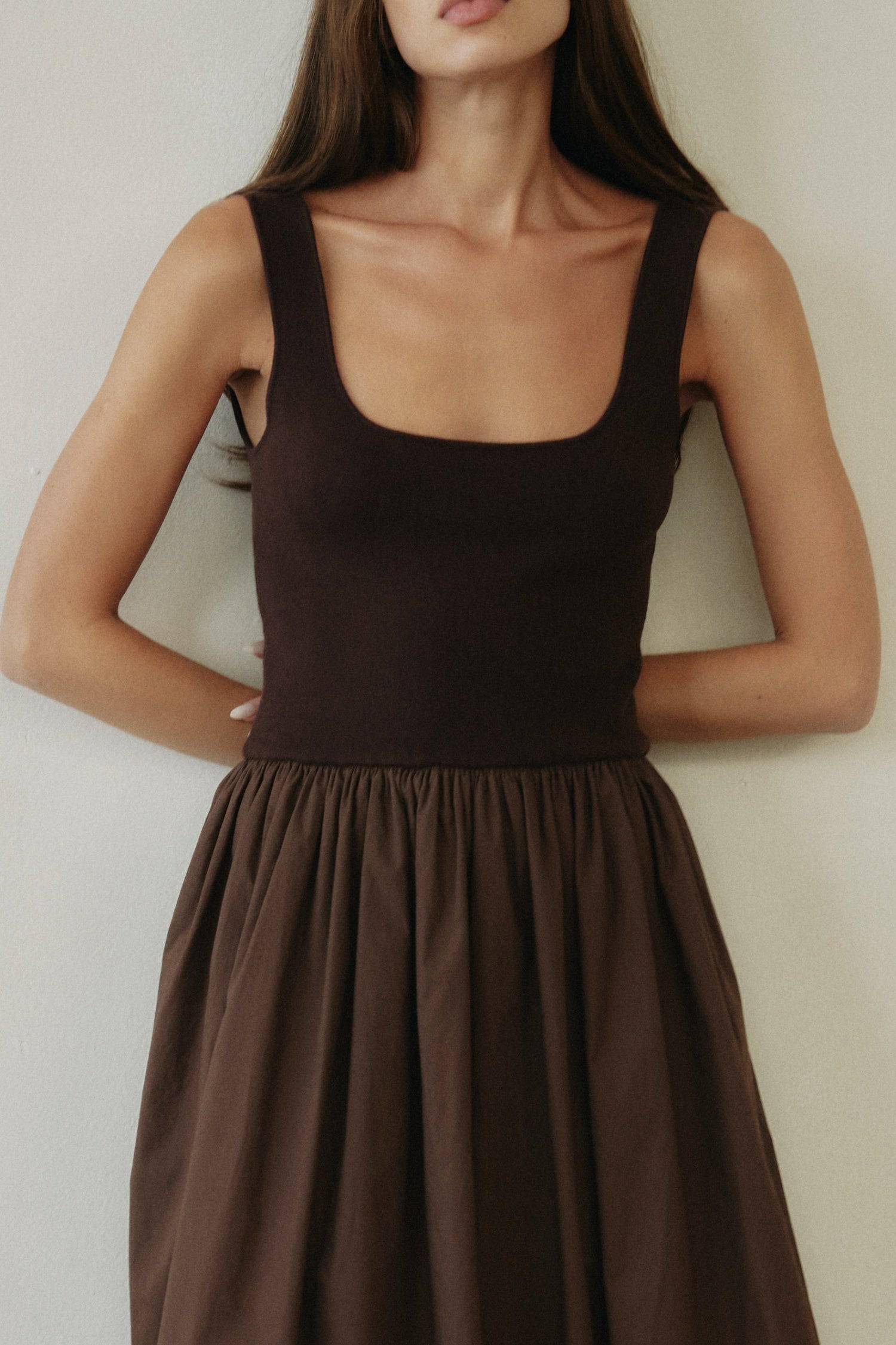 The Bella Dress | Midi Bubble Dress with Knit Top The Bella Dress | Midi Bubble Dress with Knit Top