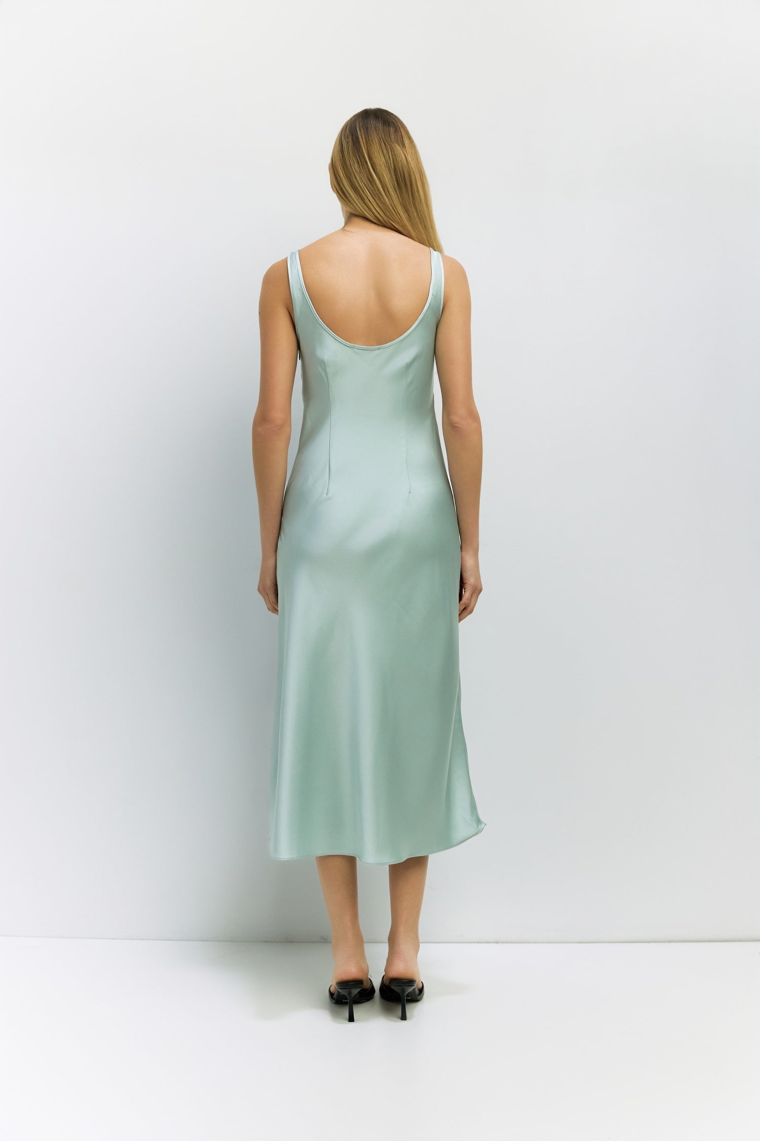 The Saylor Dress | Satin Midi Slip Dress Brown / S The Saylor Dress | Satin Midi Slip Dress Brown / S