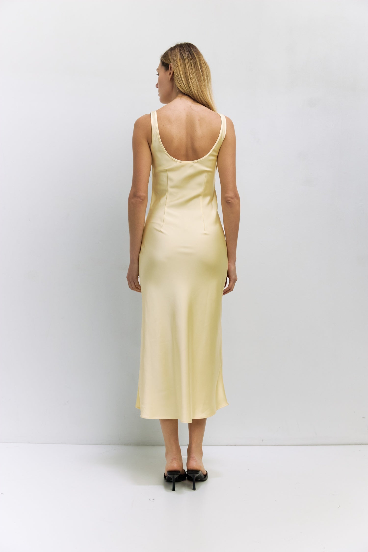 The Saylor Dress | Satin Midi Slip Dress Brown / S The Saylor Dress | Satin Midi Slip Dress Brown / S
