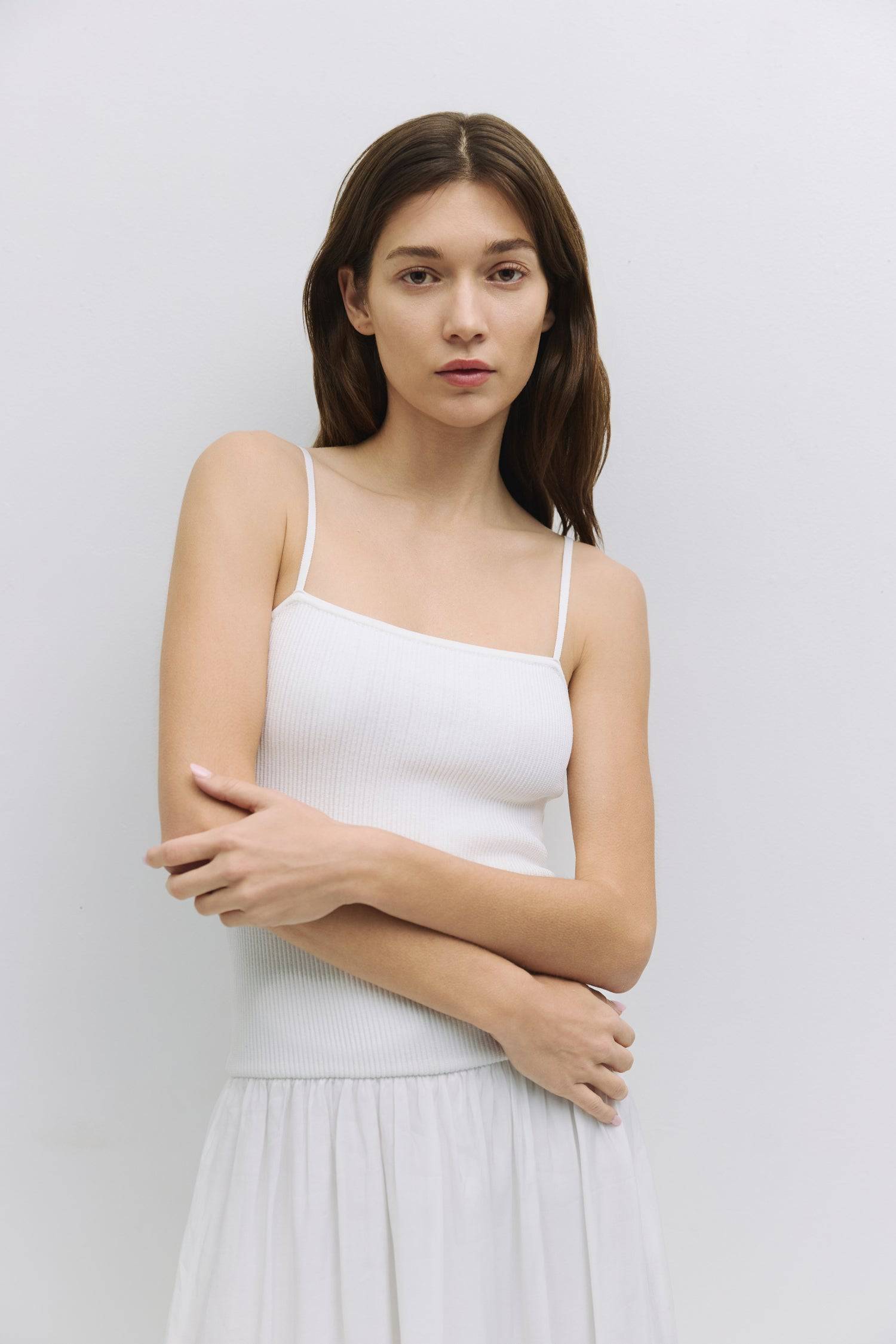 8983746511069, The Hudson Dress, Dress, Mod Ref, Black,Casual,cf-color-black,cf-color-red,cf-color-white,cf-size-l,cf-vendor-all-row,collared,Comfort,Comfortable,Feminine,full skirt,Midi,Midi Dress,midi length,new,Red,Sleeveless,Sleeveless Dress,Spring,versatile,white,Womens, Information The Hudson Dress is a flattering midi tube dress with a ribbed knit top and adjustable straps. The fully lined woven skirt adds a touch of sophistication, making it a go-to piece that transitions seamlessly from day to nigh