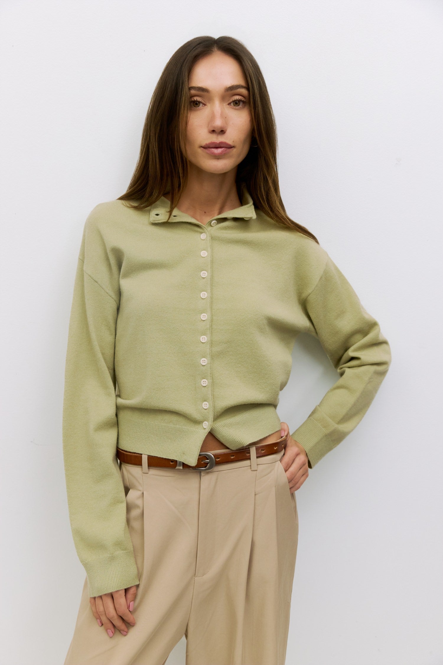 The Brooks Cardigan | High Neck Cardigan
