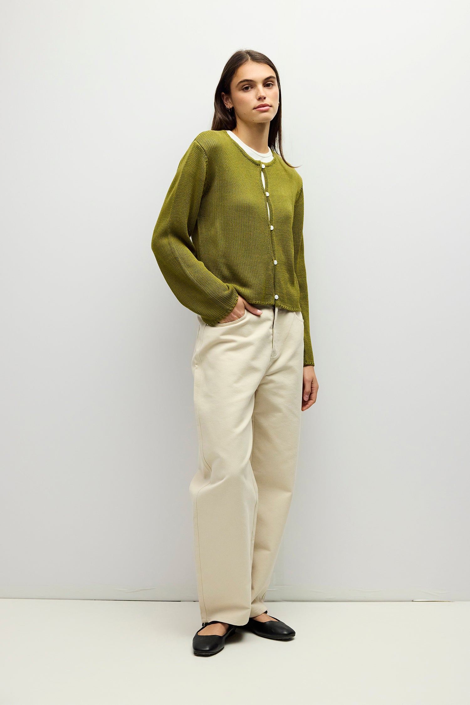 The Morgan Cardigan | Open Button Hole Long Sleeve Cardigan