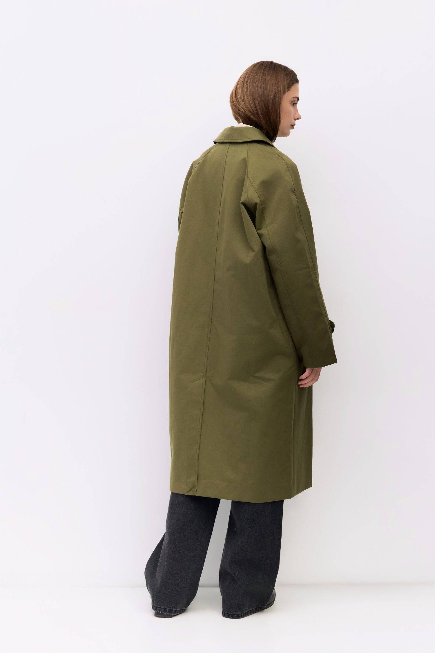 9045717582045, The Serena Coat, Outerwear, Mod Ref, beige,cf-color-beige,cf-color-olive,cf-size-l,cf-size-m,cf-size-s,cf-vendor-mod-ref,Coat,coat jacket,Comfort,Comfortable,Detail,Details,Fall,layer,layering,Layers,Long,Long Sleeve,midi length,modref,new,Olive,Outerwear,Oversized,Oversized Coat,Peacoat,Pockets,scarf,Spring,Summer,Transitional,Trench,Trench Coat,Womens, Information The Serena Coat blends timeless tailoring with contemporary ease, featuring a pointed collar and raglan sleeves for a relaxed ye