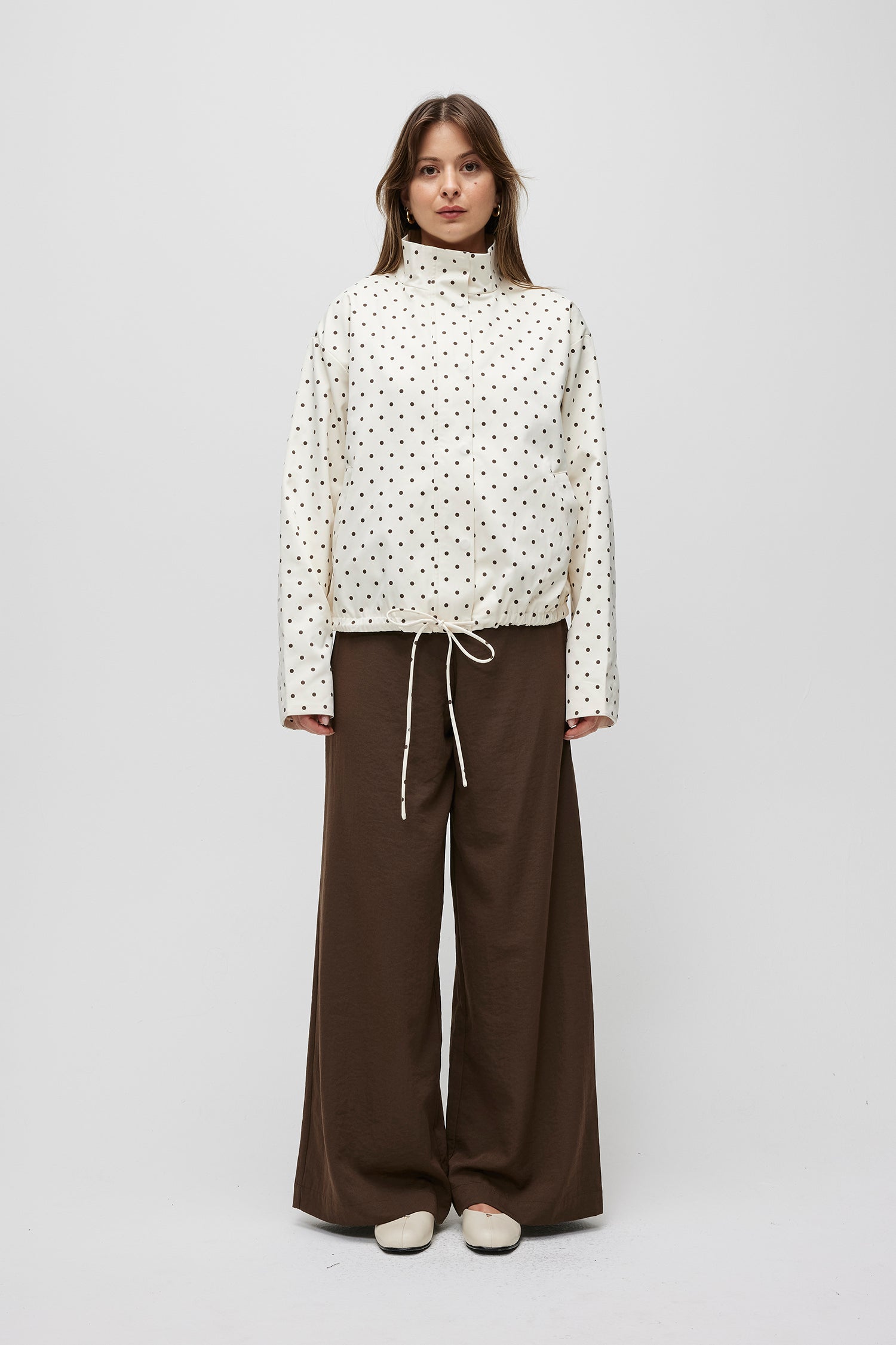 The Sienna Jacket | Polka Dot Turtleneck Bomber Jacket