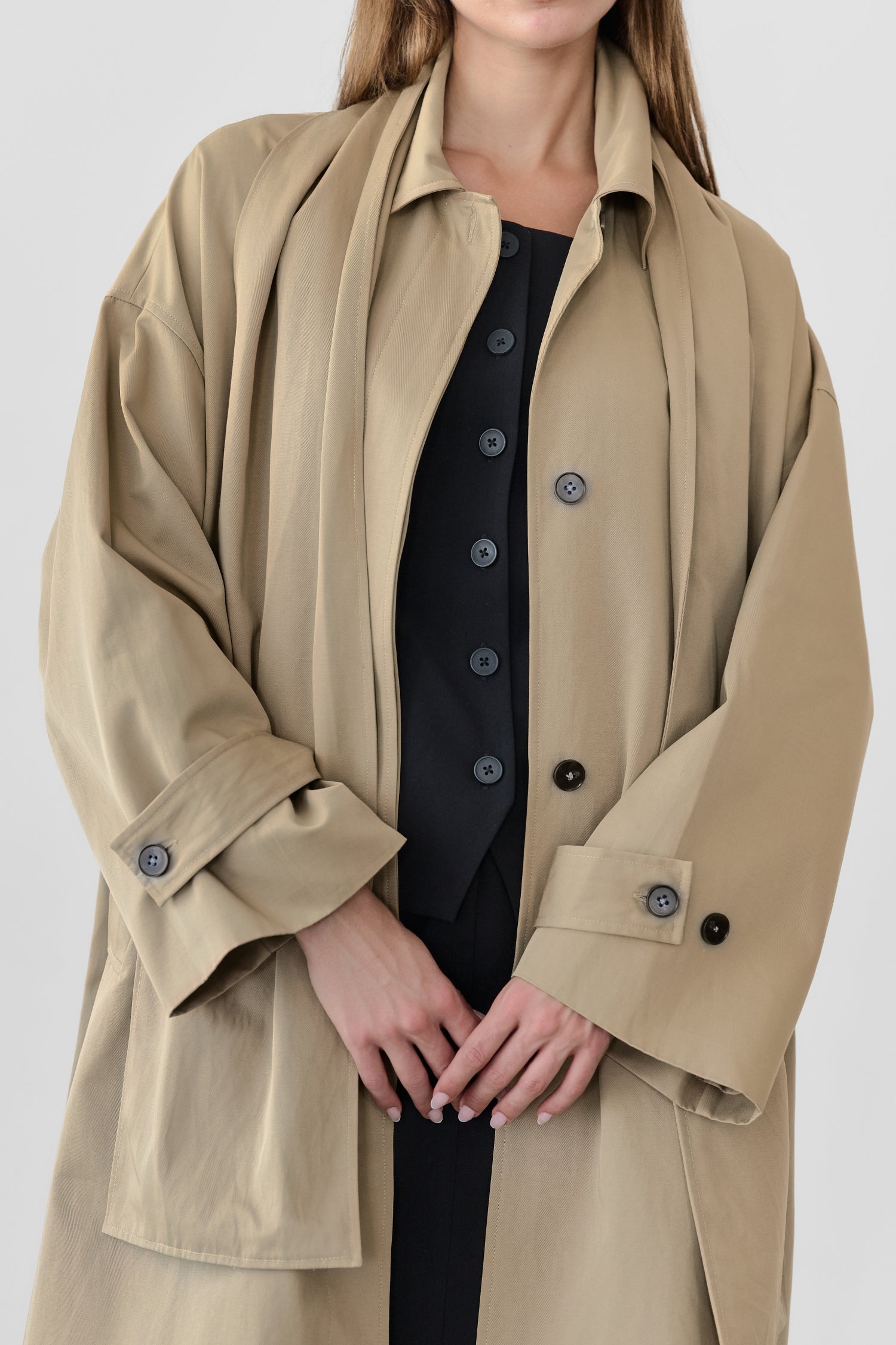 ジャケット・アウター scarf docking drape coat Men's Dockers® Wool Scarf Coat