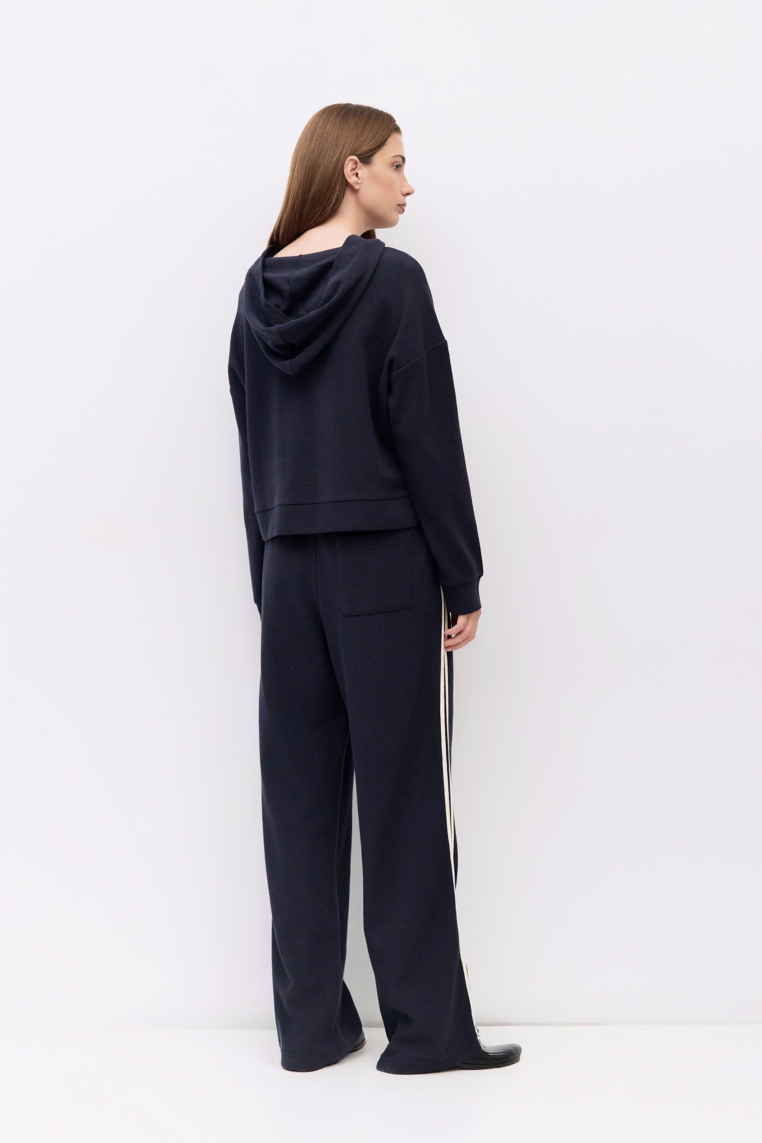9084508078301, The Enzo Pants, Bottoms, All Row, Basic,Basics,Bottoms,brown,Casual,cf-color-brown,cf-color-navy,cf-size-l,cf-size-m,cf-size-s,cf-vendor-mod-ref,Chestnut Brown,Comfortable,dark brown,Drawstring,drawstring waist,Everyday,Long Pants,Lounge,Loungewear,mid rise,modref,Navy,Pants,Patch Pockets,Relaxed,Relaxed Fit,Sets,Spring,waffle knit,Wide Leg,Wide Leg Pants,women,Womens, Information The Enzo Pants blend sporty style with relaxed comfort, featuring a wide-leg fit and elastic drawstring waistband