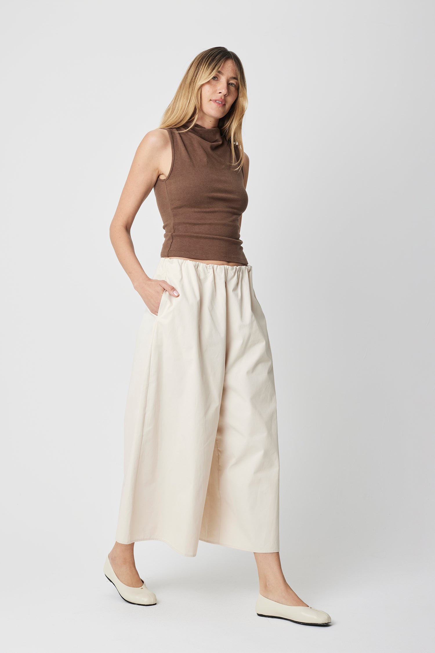 m.u.s　Shirred Waist Pants The Tara Pants | Shirred Waist Wide Leg Pants