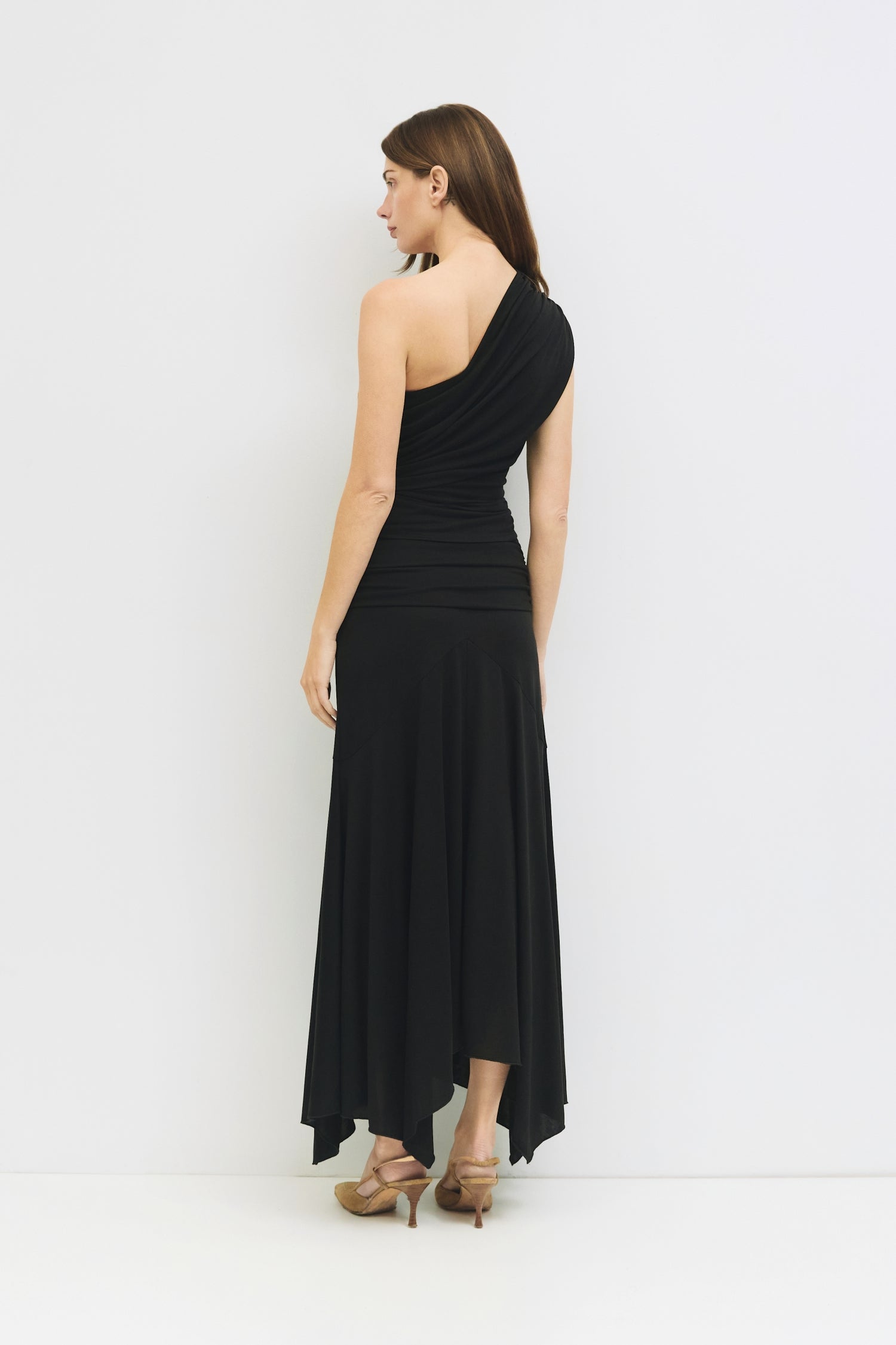 9065329950941, The Oceane Skirt, Bottoms, All Row, Black,Bottom,Bottoms,Breathable,cf-color-black,cf-color-white,cf-size-l,cf-size-m,cf-size-s,cf-vendor-all-row,Comfortable,dressy,Elastic,Elastic Waist,Elastic Waistband,Elegant,everyday,High Waist,matching,Matching Set,Maxi,maxi skirt,new,ruched,Semi-Formal,Skirt,spring,Summer,versatile,womens, Information The Oceane Skirt is designed with a softly draped handkerchief hem for effortless movement. The ruched elastic waist creates a flattering, sculpted shape