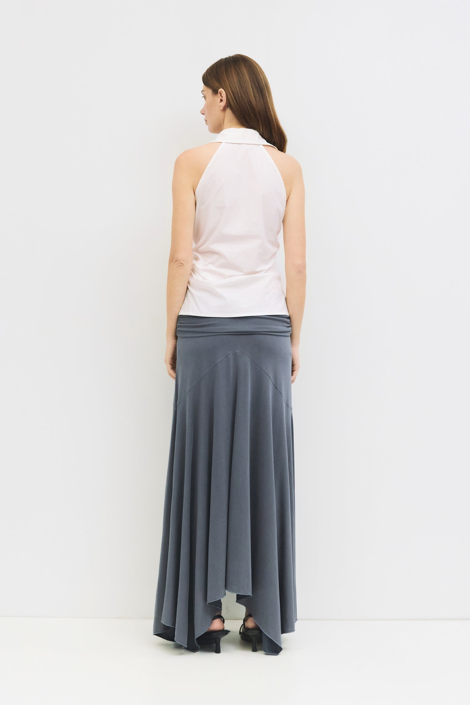 9065329950941, The Oceane Skirt, Bottoms, All Row, Black,Bottom,Bottoms,Breathable,cf-color-black,cf-color-white,cf-size-l,cf-size-m,cf-size-s,cf-vendor-all-row,Comfortable,dressy,Elastic,Elastic Waist,Elastic Waistband,Elegant,everyday,High Waist,matching,Matching Set,Maxi,maxi skirt,new,ruched,Semi-Formal,Skirt,spring,Summer,versatile,womens, Information The Oceane Skirt is designed with a softly draped handkerchief hem for effortless movement. The ruched elastic waist creates a flattering, sculpted shape
