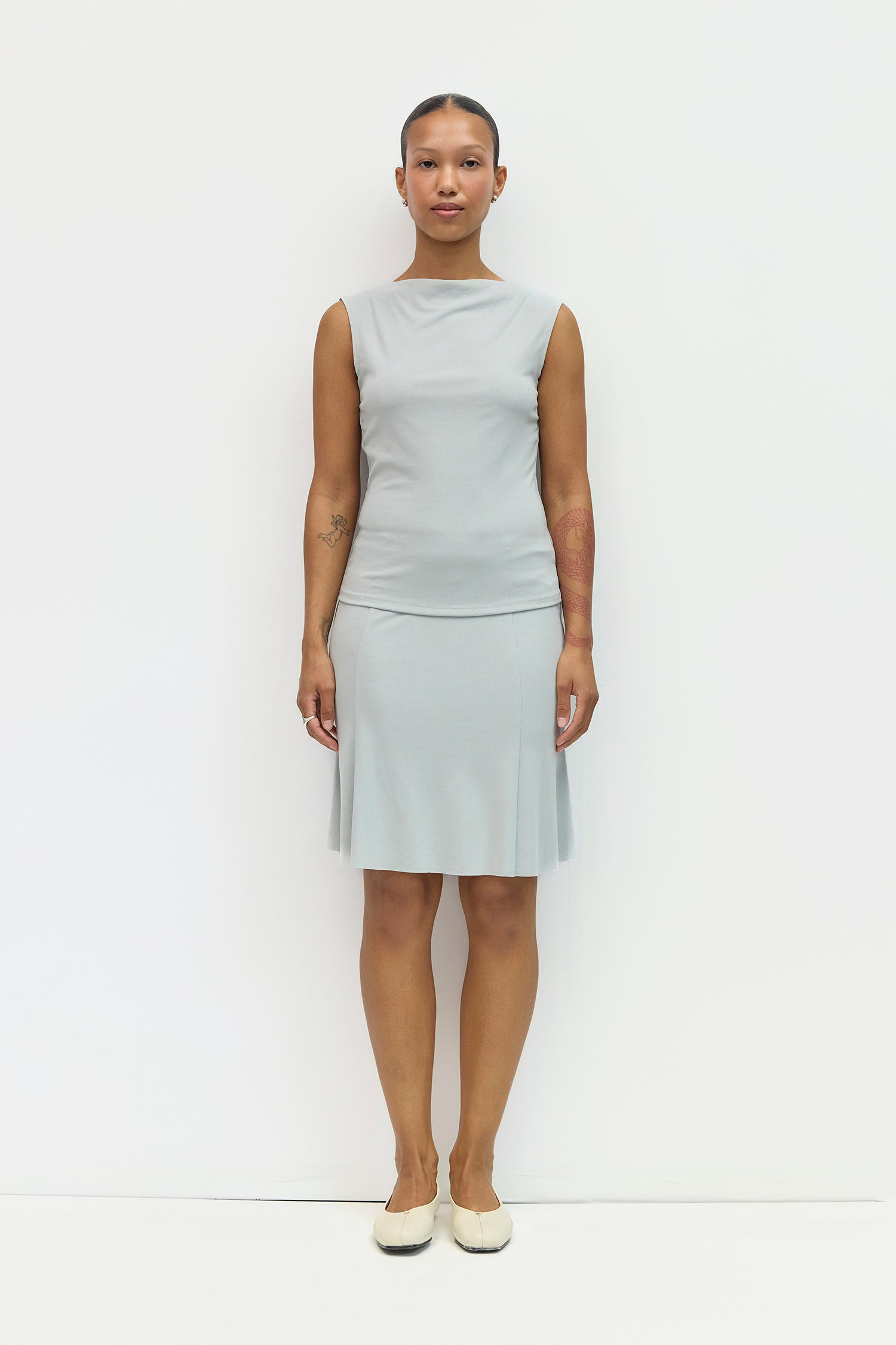 The Loraine Skirt | Modal Cupro Knit Mini Skirt