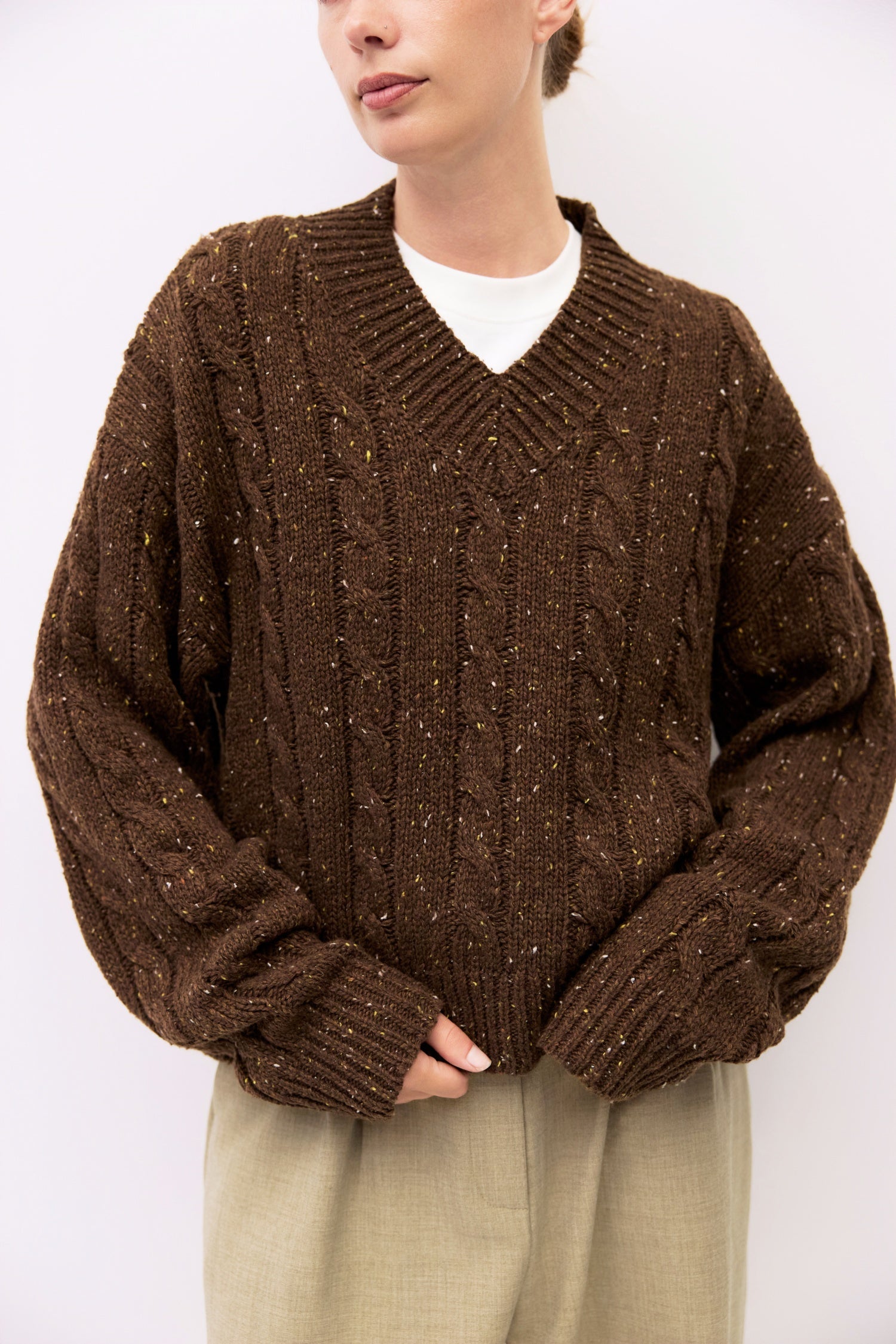 トップス endrecheri / BYERS HOUSE KNIT The Pierre Sweater | Confetti Cable Knit Sweater