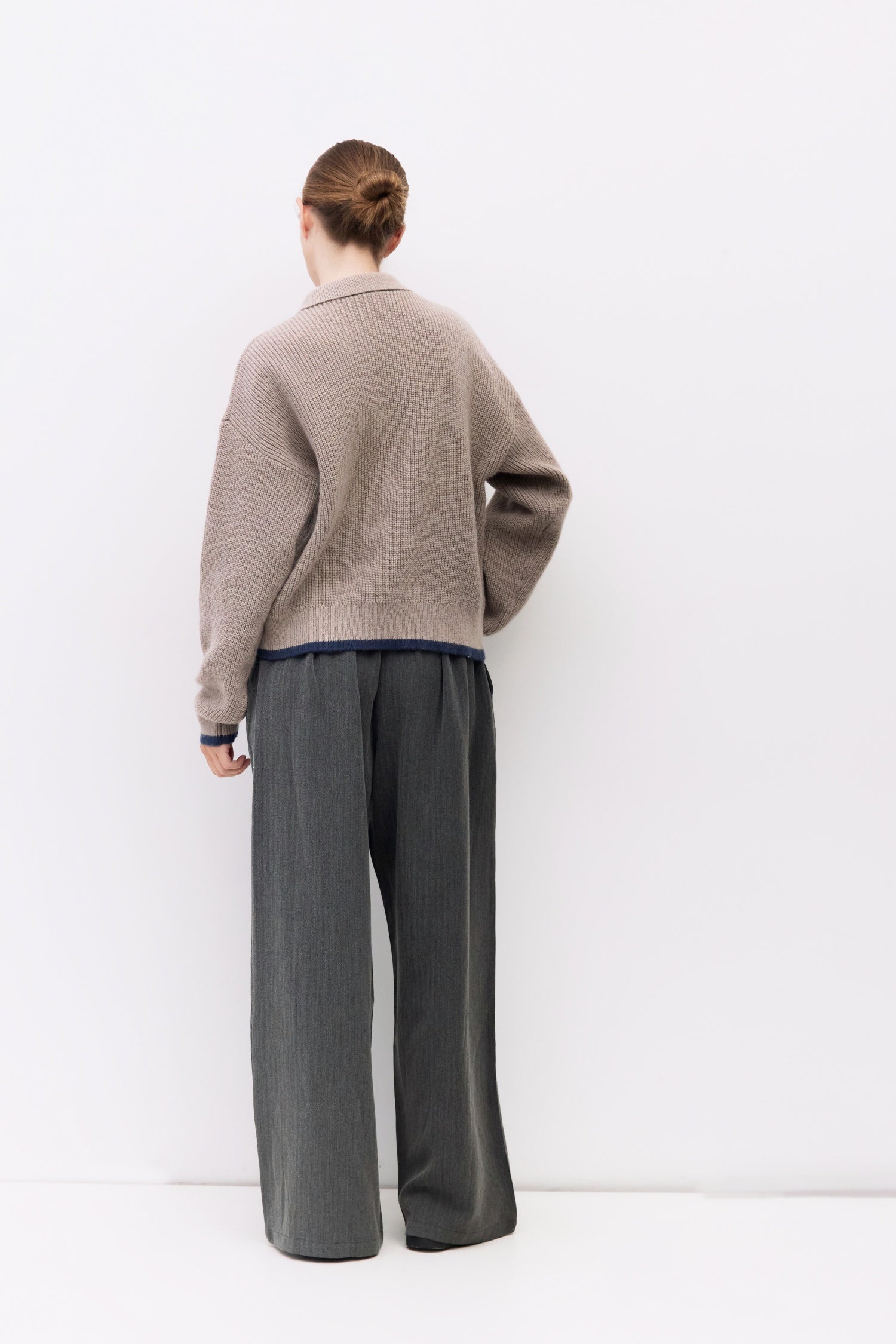 The Hans Cardigan | Contrast Hem Collared Cardigan