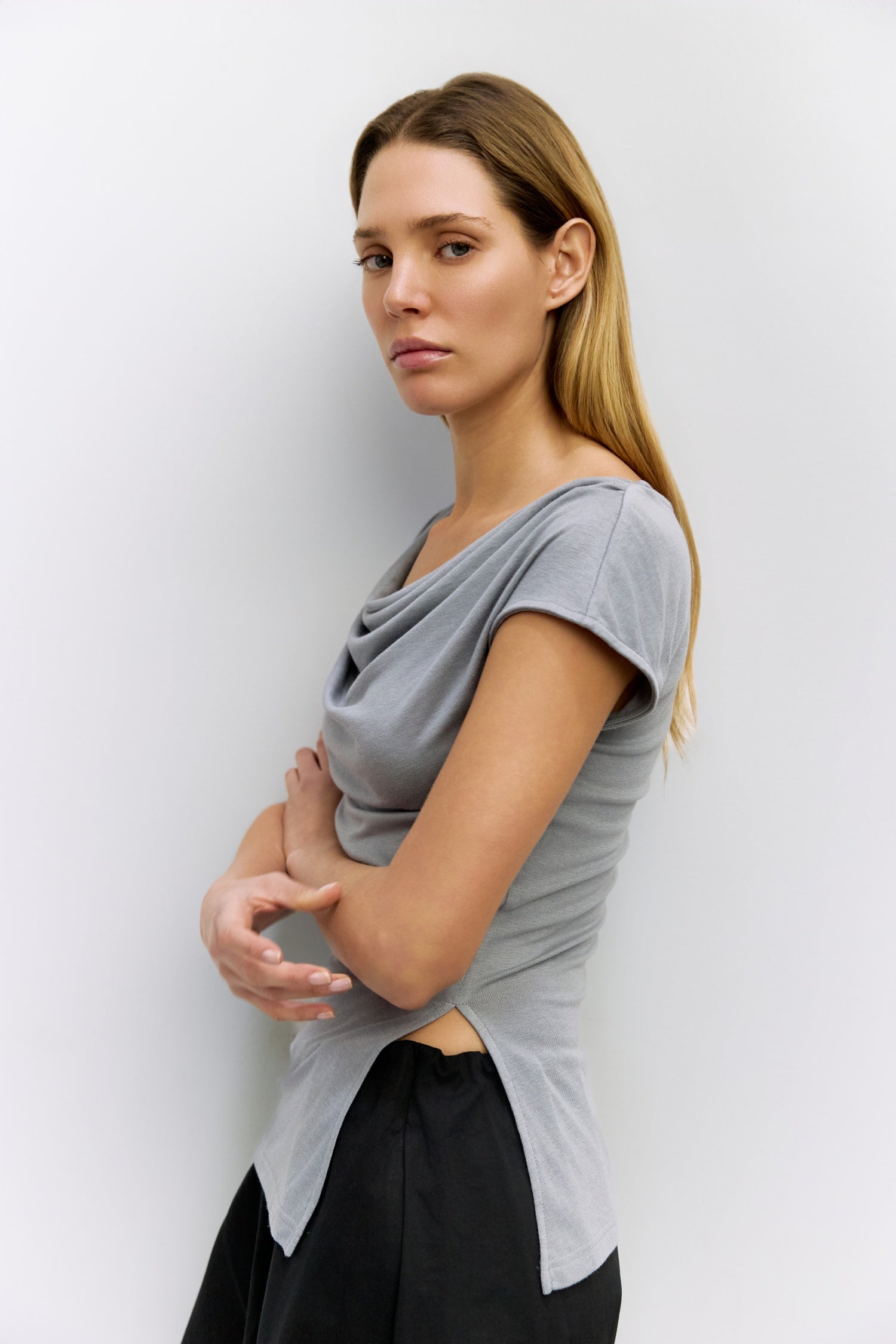 The Lena Top | Knit Cowl Neck Top