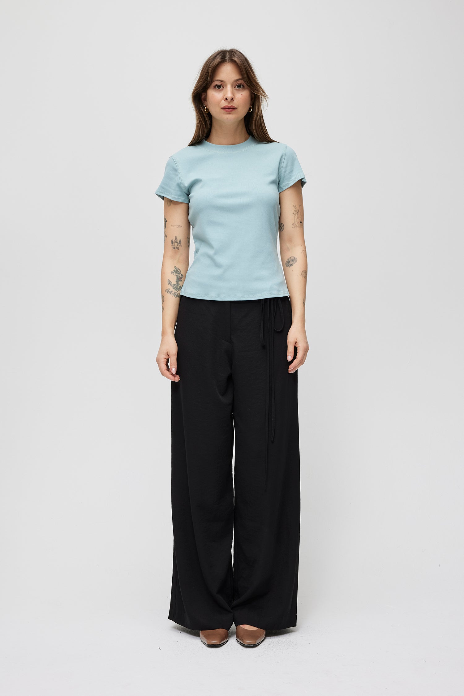 The Jeri Top | Ribbed High Neck Tee