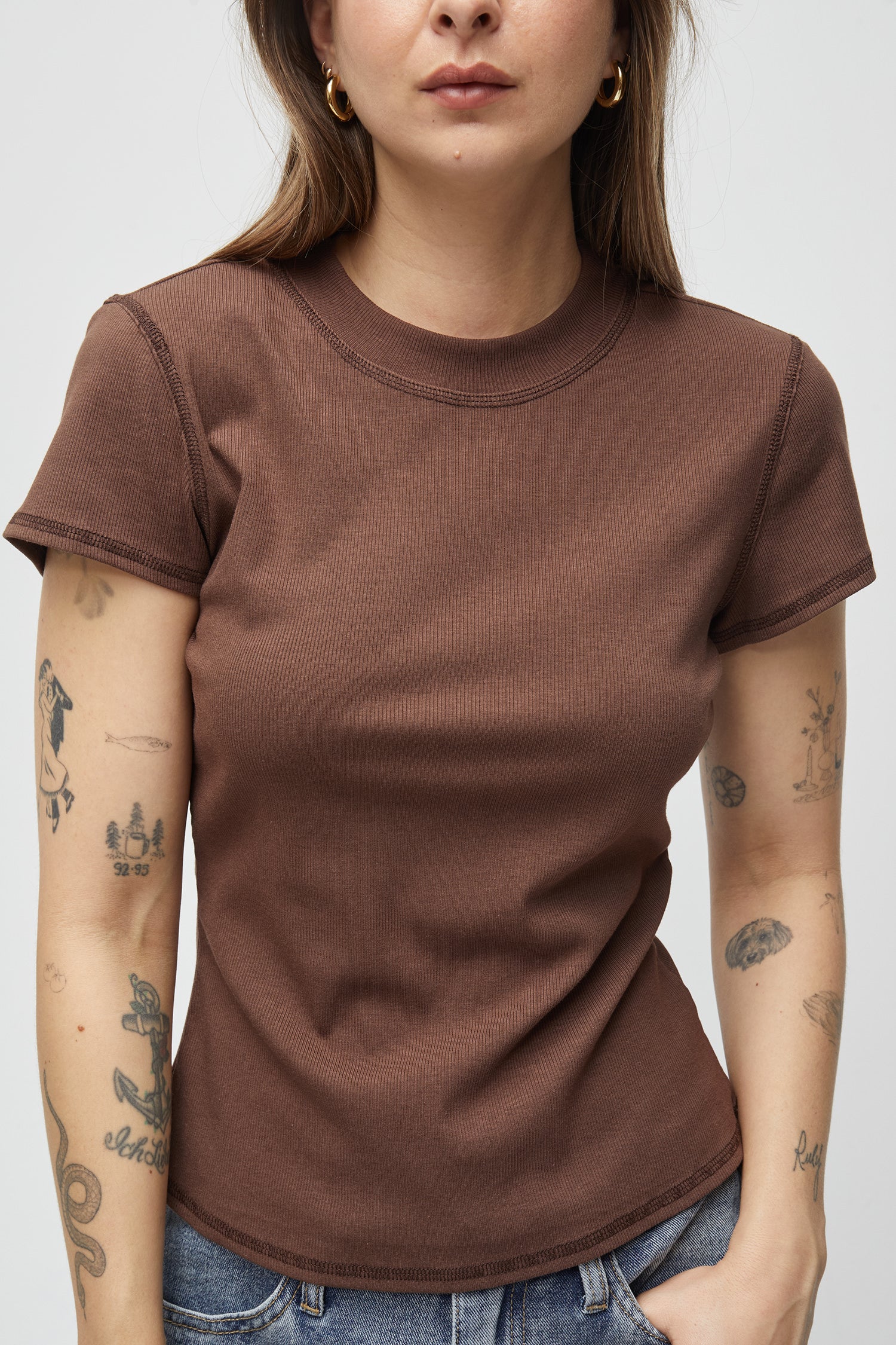 The Jeri Top | Ribbed High Neck Tee