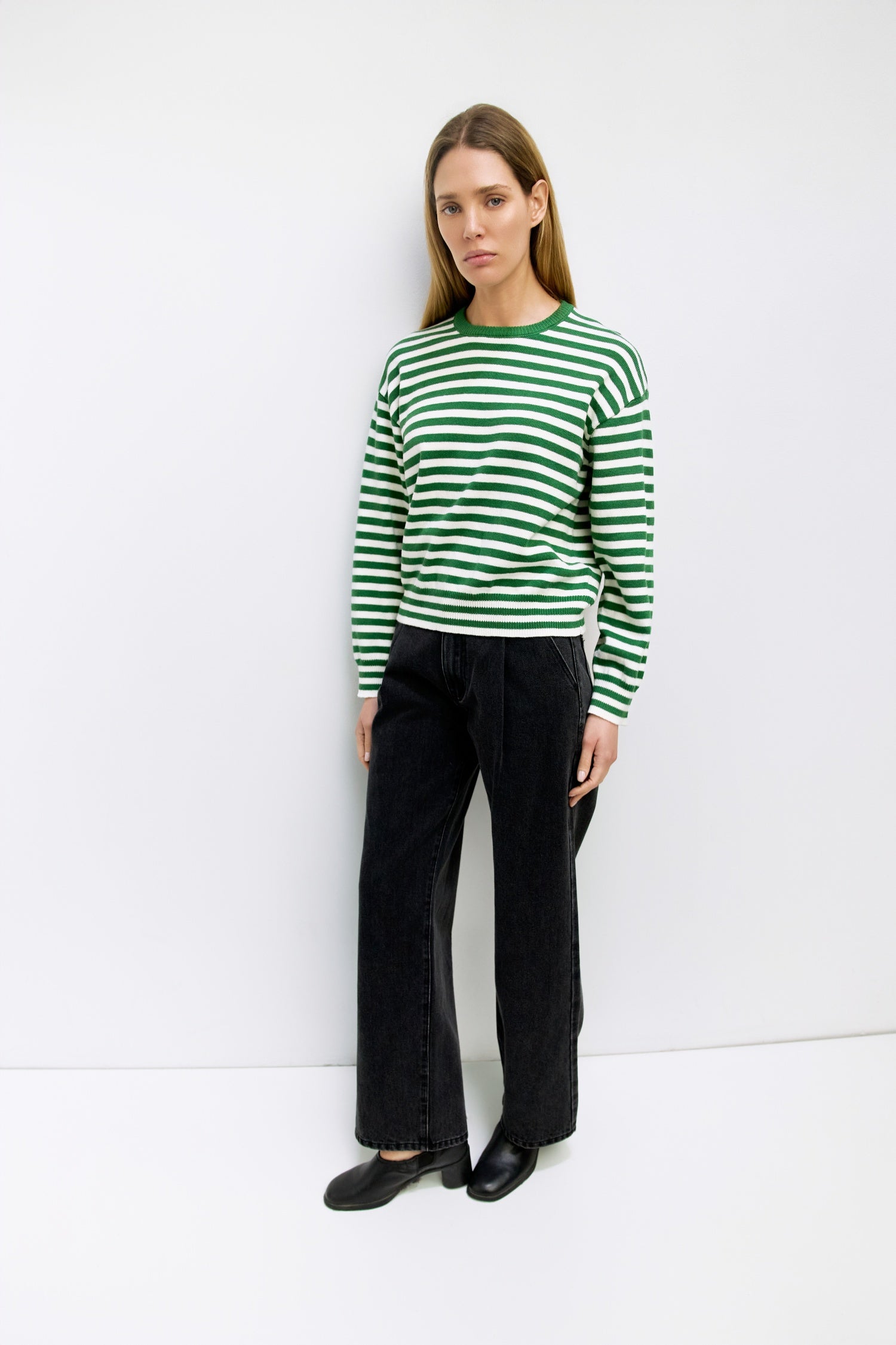 The Kinsley Sweater | Striped Long Sleeve Crewneck