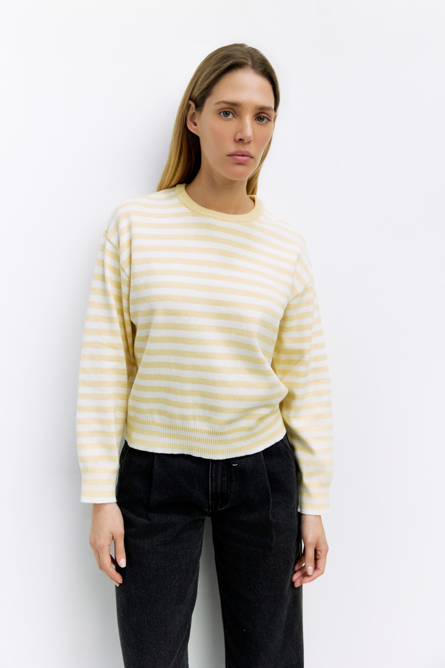 The Kinsley Sweater | Striped Long Sleeve Crewneck