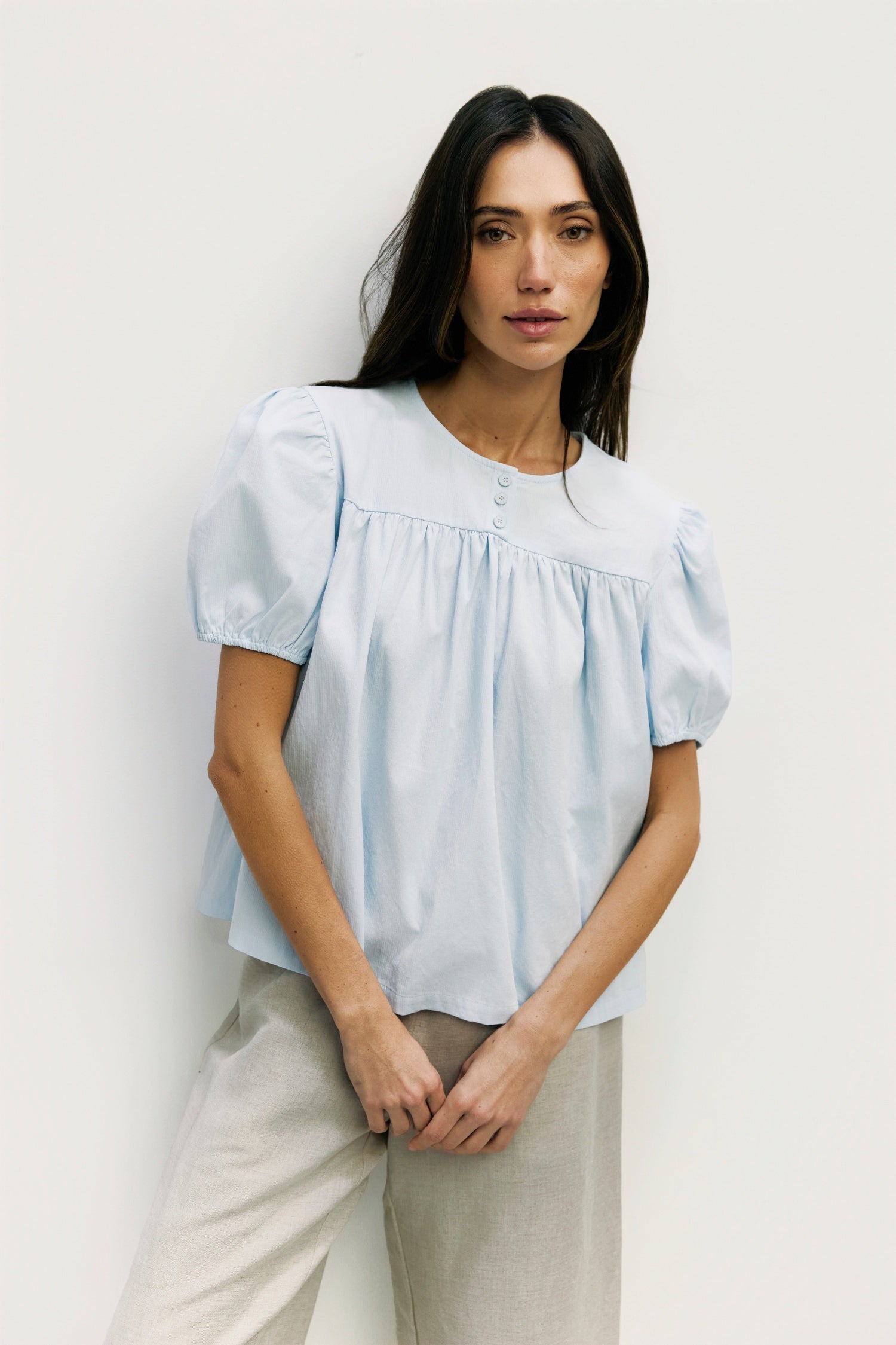 The Hazel Top | Puff Sleeve Baby Doll Blouse