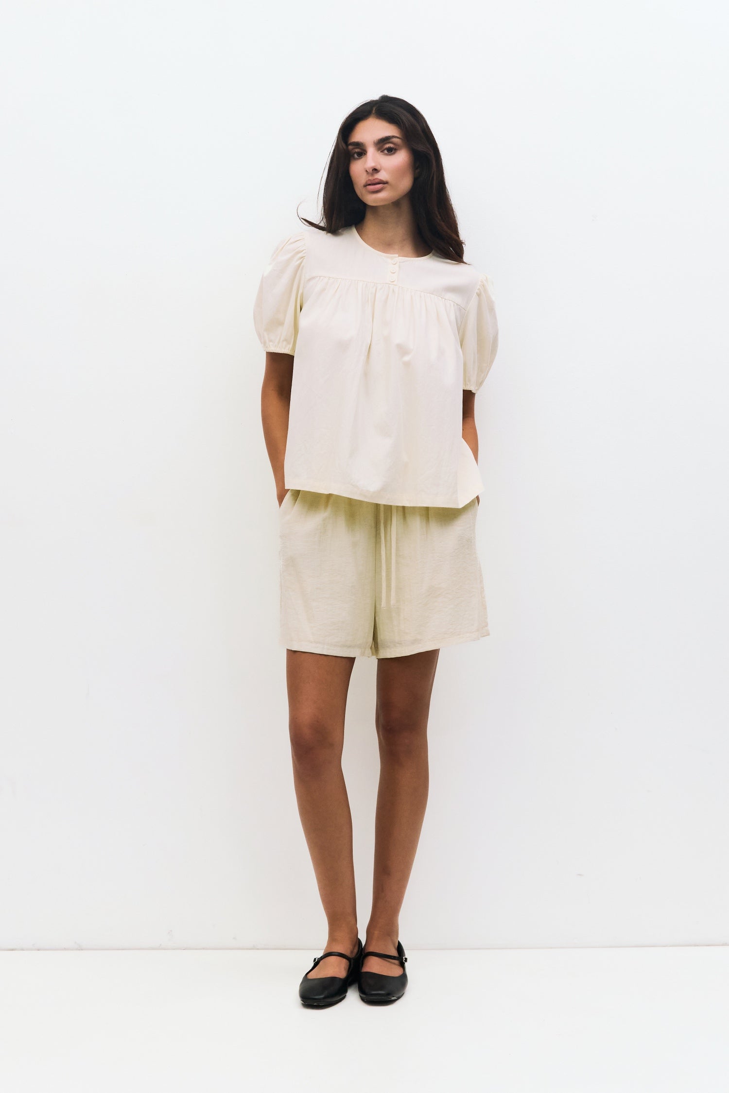 The Hazel Top | Puff Sleeve Baby Doll Blouse