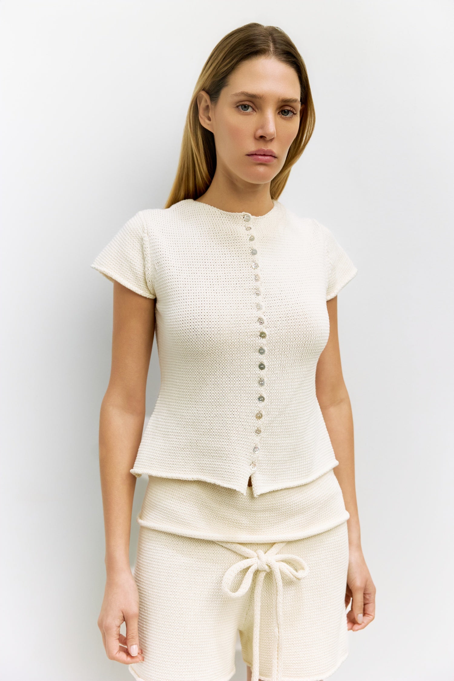 The Alana Top | Summer Knit Button-Down Top