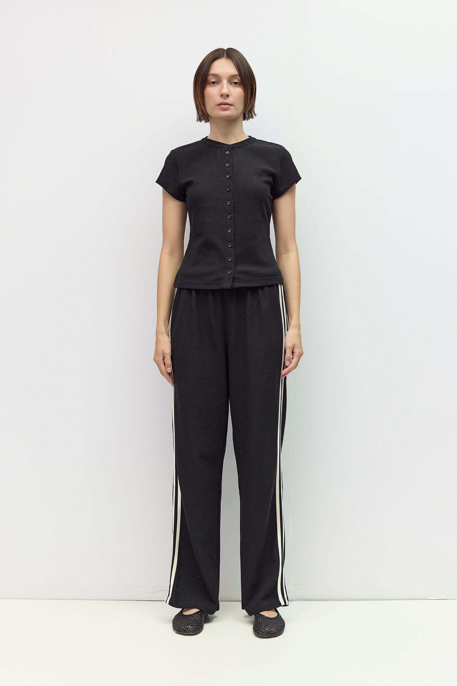 The Enzo Top | Waffle Button-Up Knit Top