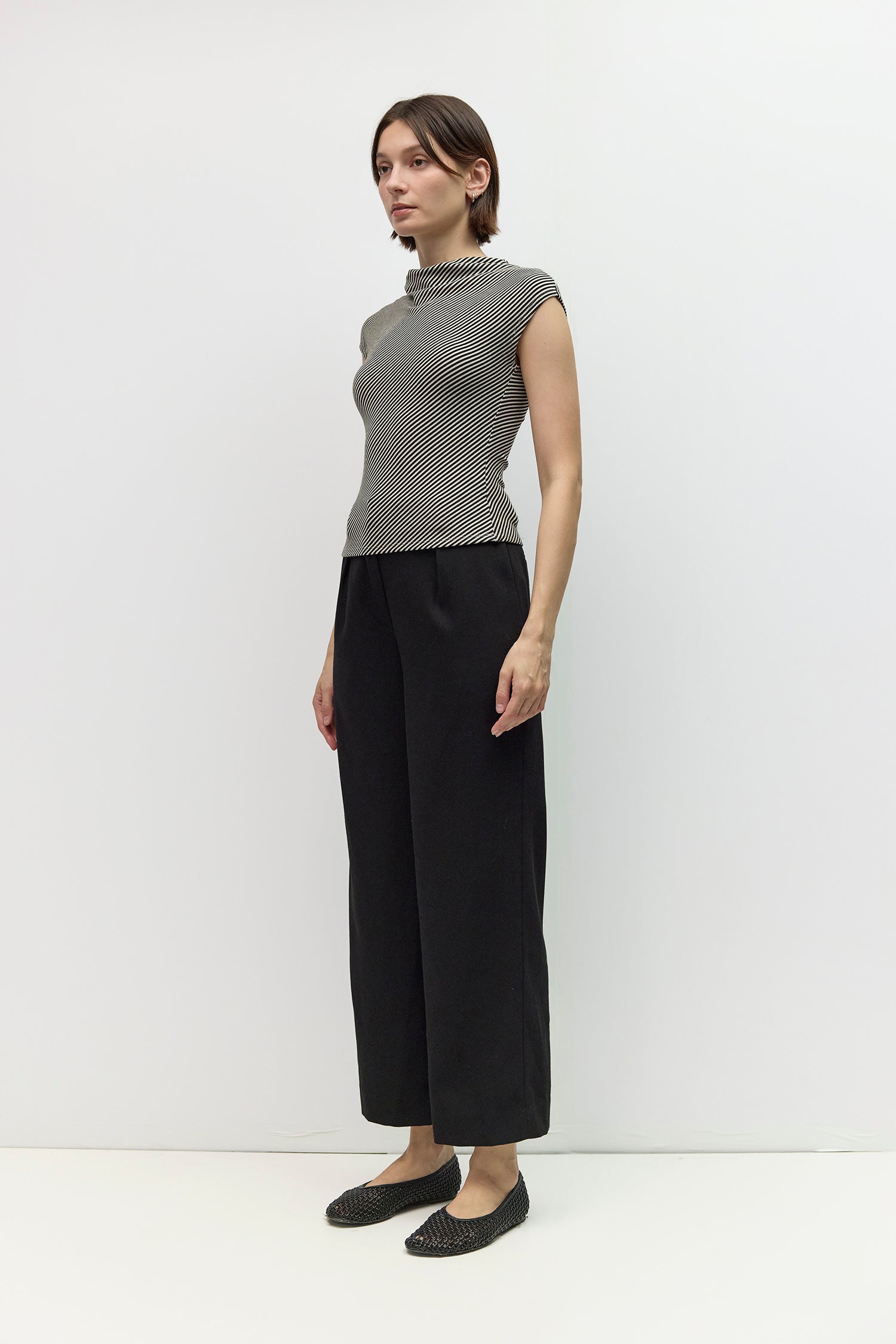 The Trinity Top | Diagonal Striped Knit Top