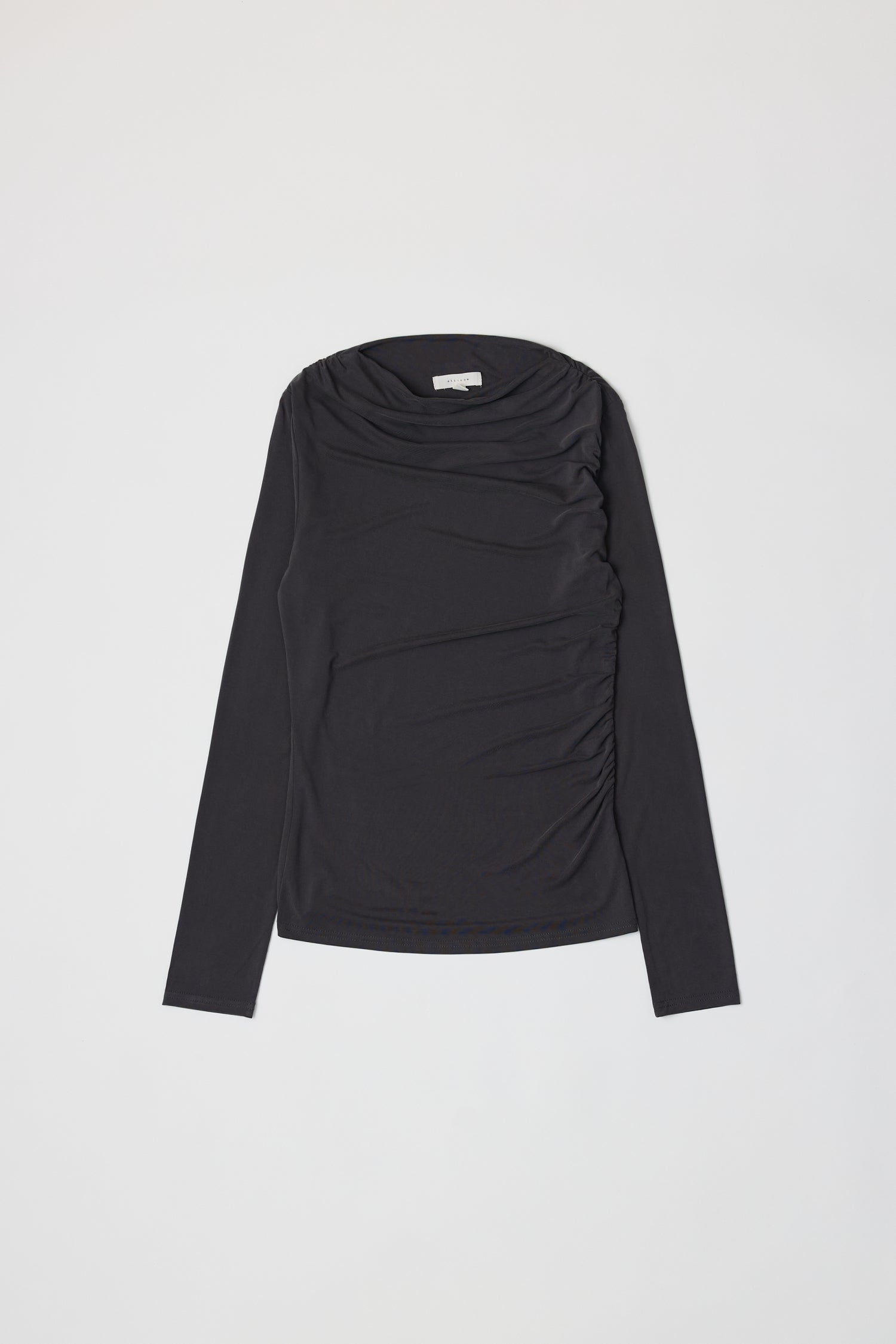 8809551921373, The Calix Top, Tops, All Row, All Row,allrow,brown,Casual,cf-color-black,cf-color-brown,cf-size-l,cf-size-m,cf-size-s,cf-vendor-all-row,Fall,Fitted Top,knit,Knit Top,layer,layering,Layers,Long Sleeve Top,Mock neck,modal,new,Shirred Bodice,Short Sleeve,thin,Tops,Transitional,Winter,Women's,womens top, Information The Calix Top is a mock neck long-sleeve top crafted from a washed modal fabrication offering a soft and comfortable feel. The fitted bodice and straight neckline create a flattering 