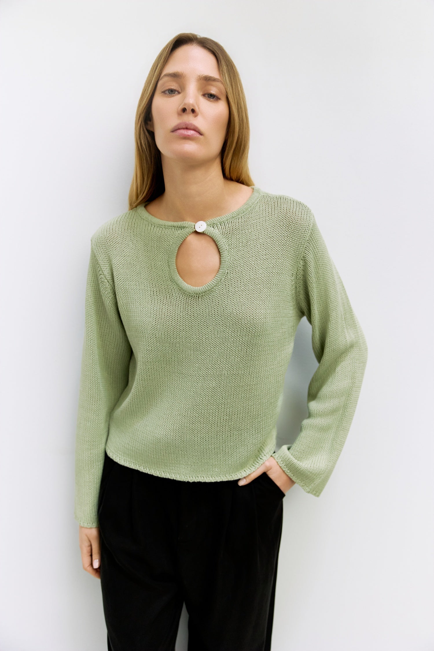 The Tala Sweater | Knit Sweater with Keyhole Neckline
