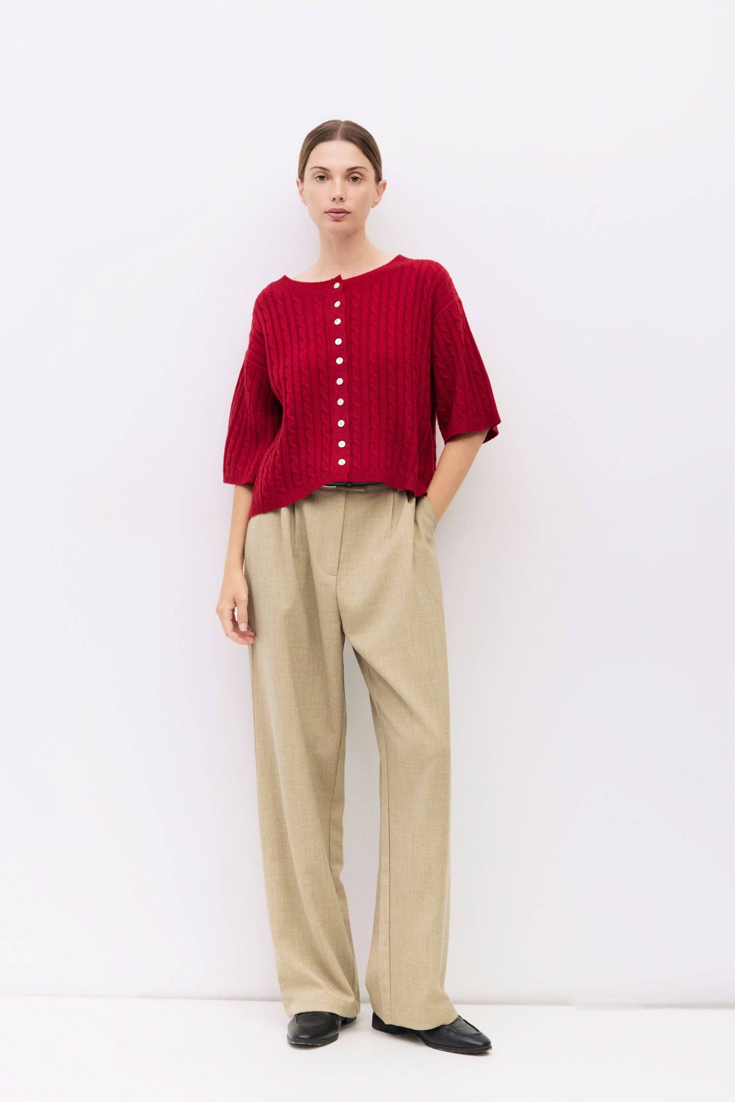 The Stacey Cardigan | Brushed Half Sleeve Cardigan