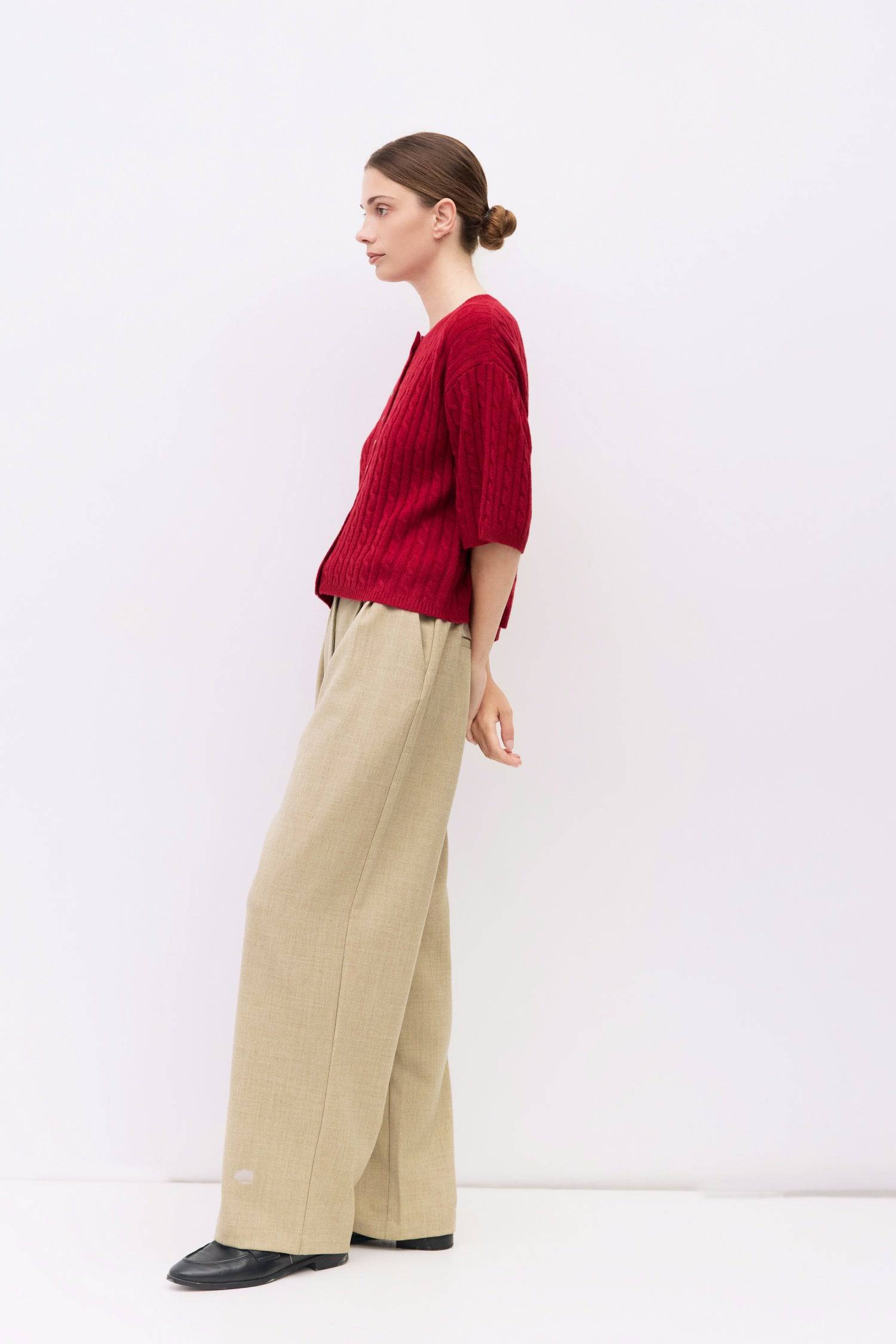 トップス 25SS theory luxe Misca Poppy Cardigan 38 theory luxe セオリーリュクス 25年製 ブラウン Misca Poppy Cardigan