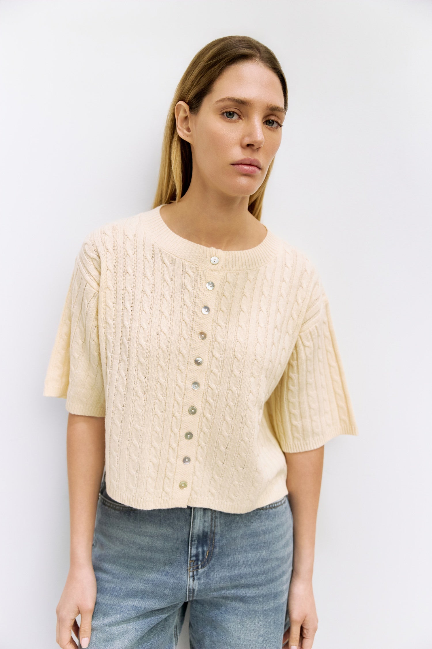 The Stacey Cardigan | Brushed Half Sleeve Cardigan