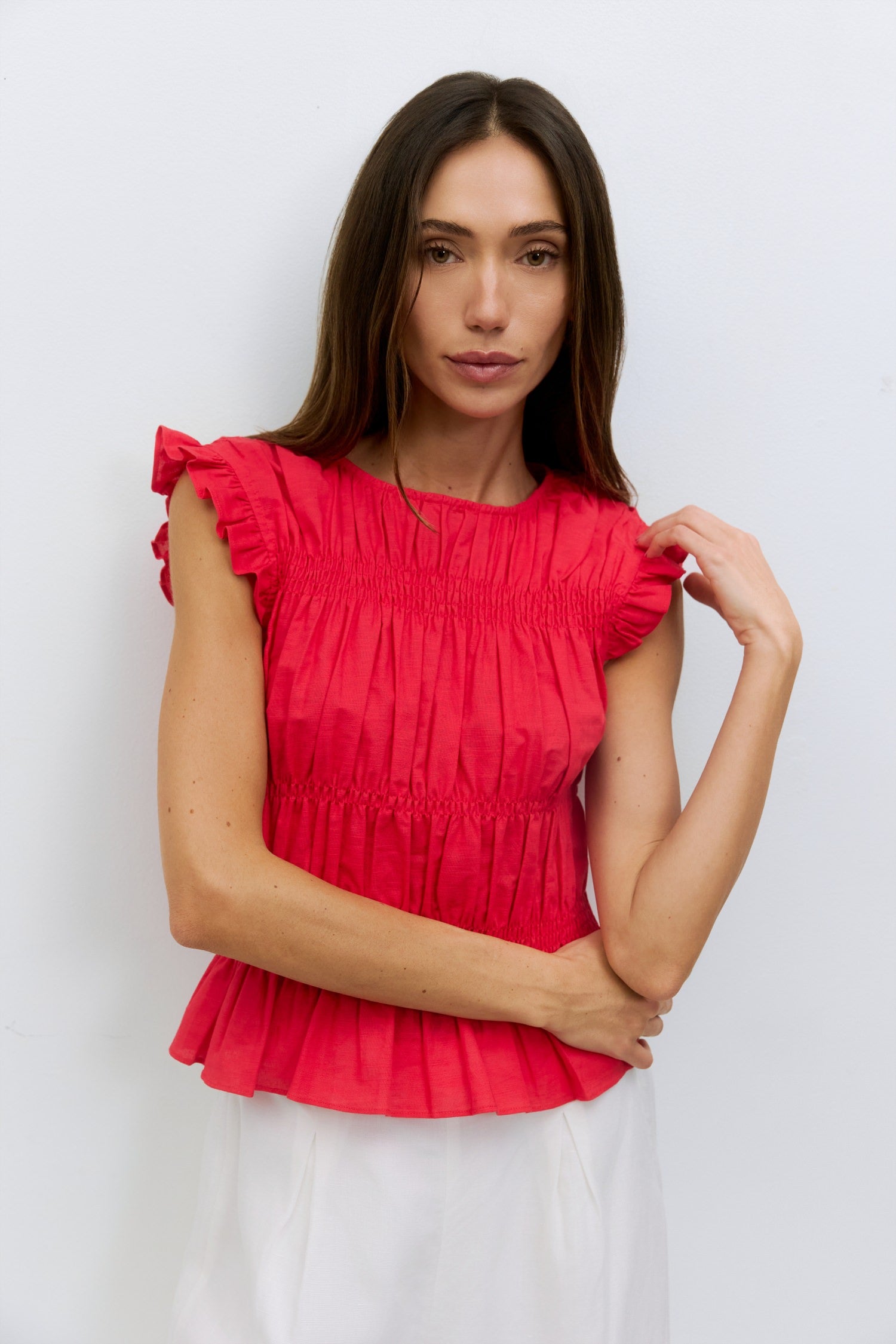 The Eugenie Top | Smocked Ruffle Top