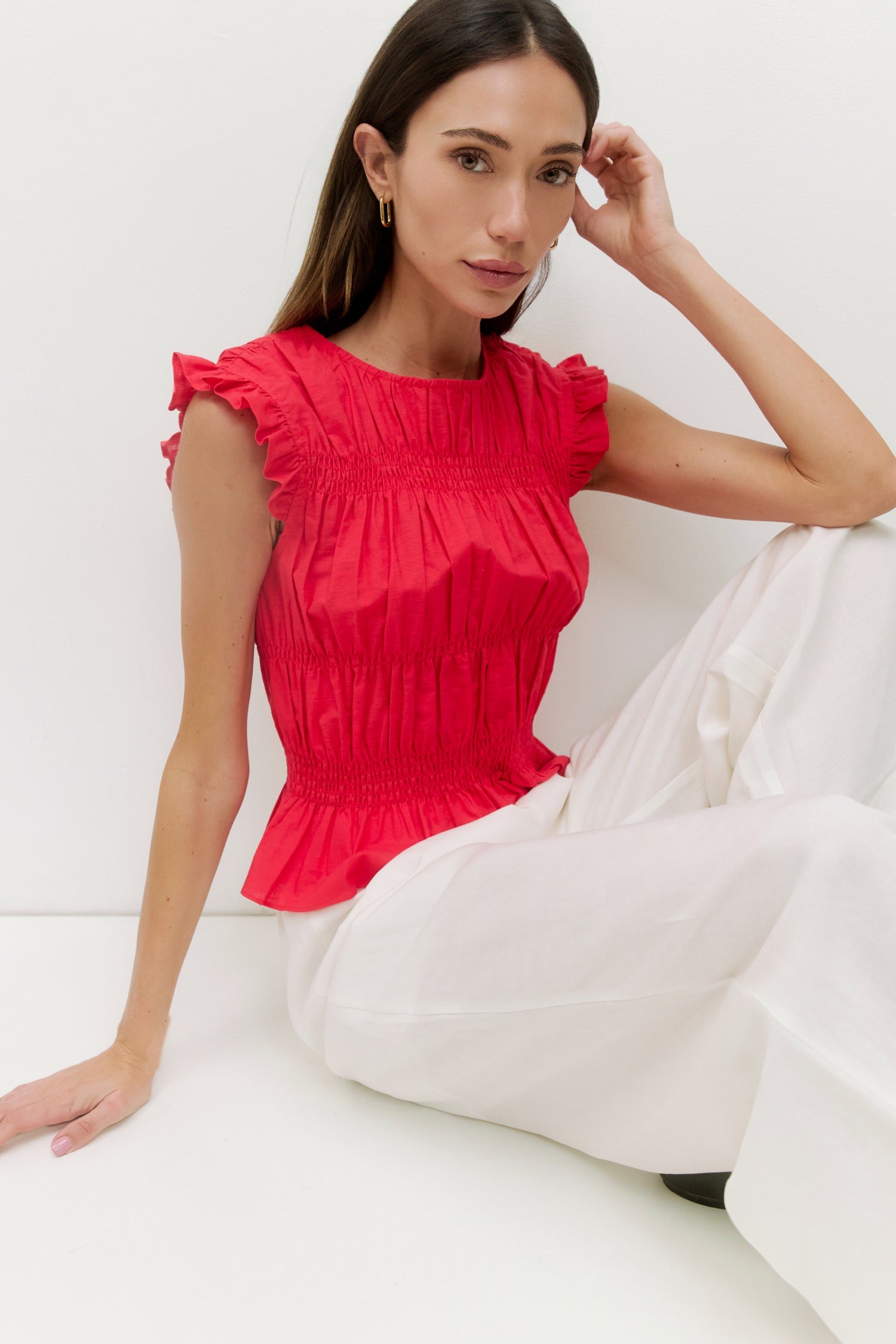 The Eugenie Top | Smocked Ruffle Top