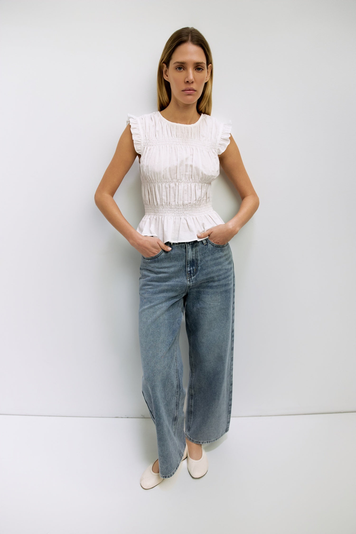 【専用】Overdue flair special smocked top Smocked Off the Shoulder Top - abacaxi