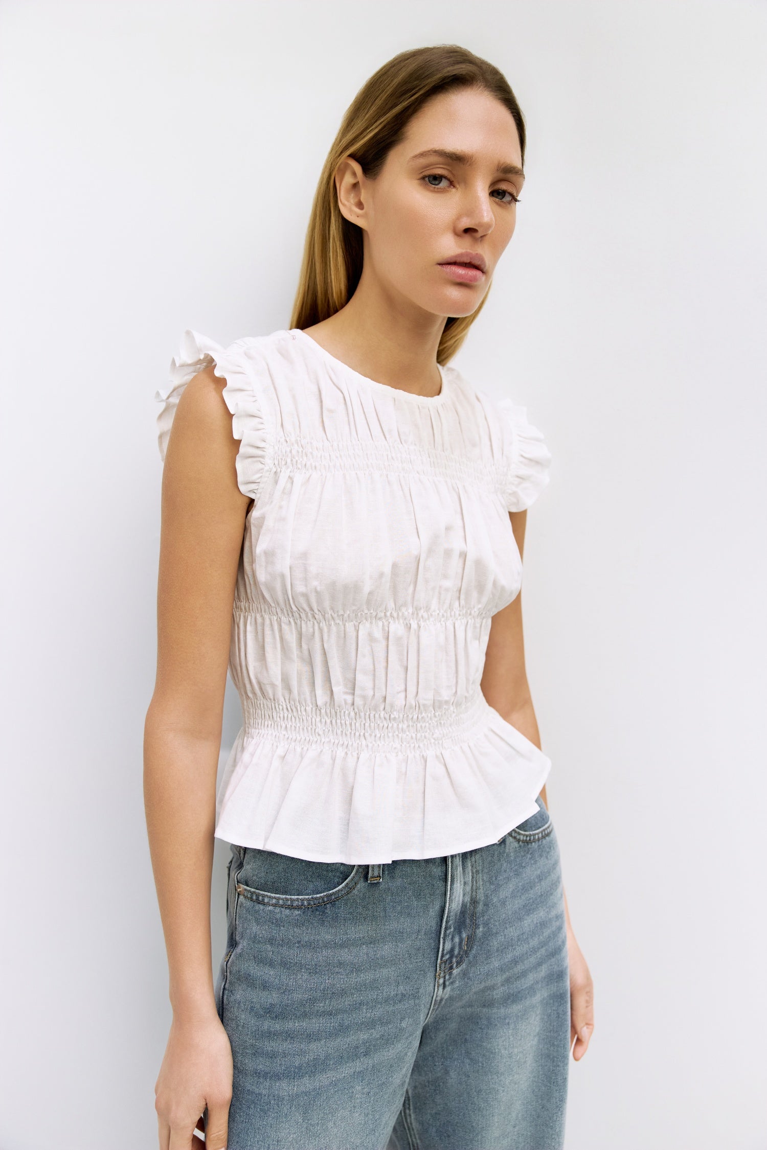 The Eugenie Top | Smocked Ruffle Top