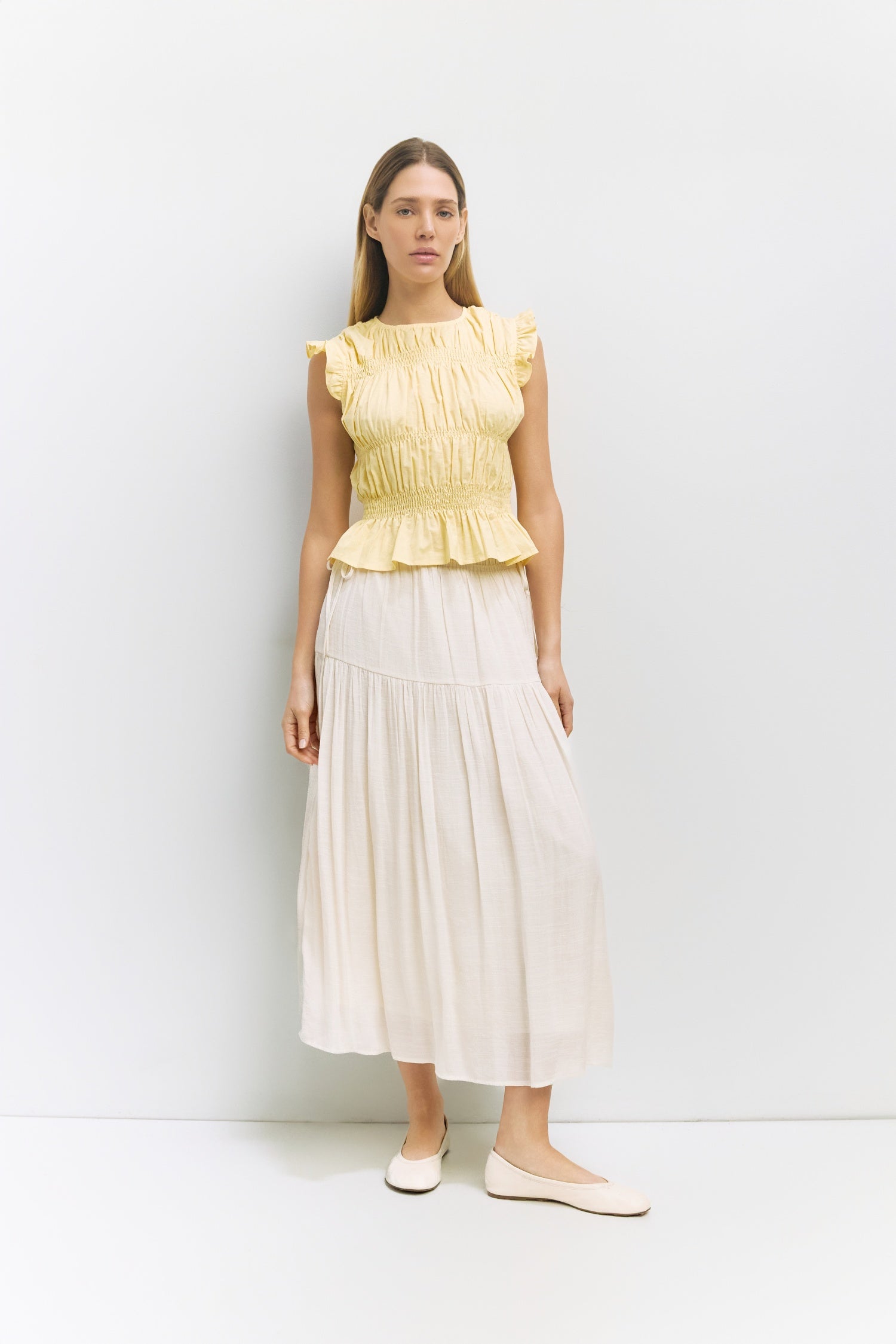 【専用】Overdue flair special smocked top Smocked Off the Shoulder Top - abacaxi