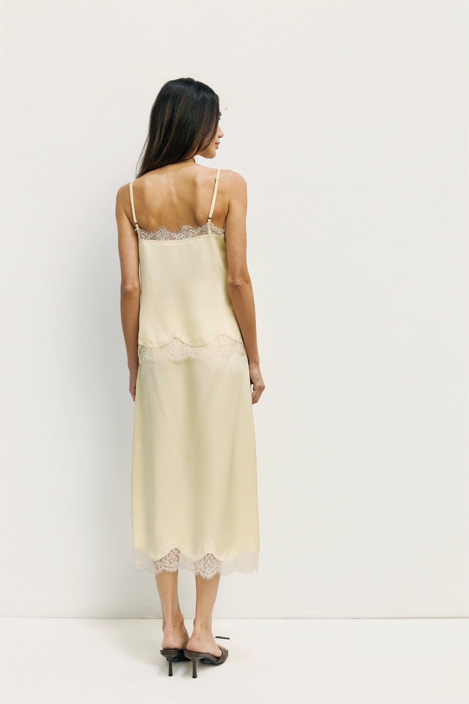 The Gabrielle Top | Loose Satin Lace Tank Top