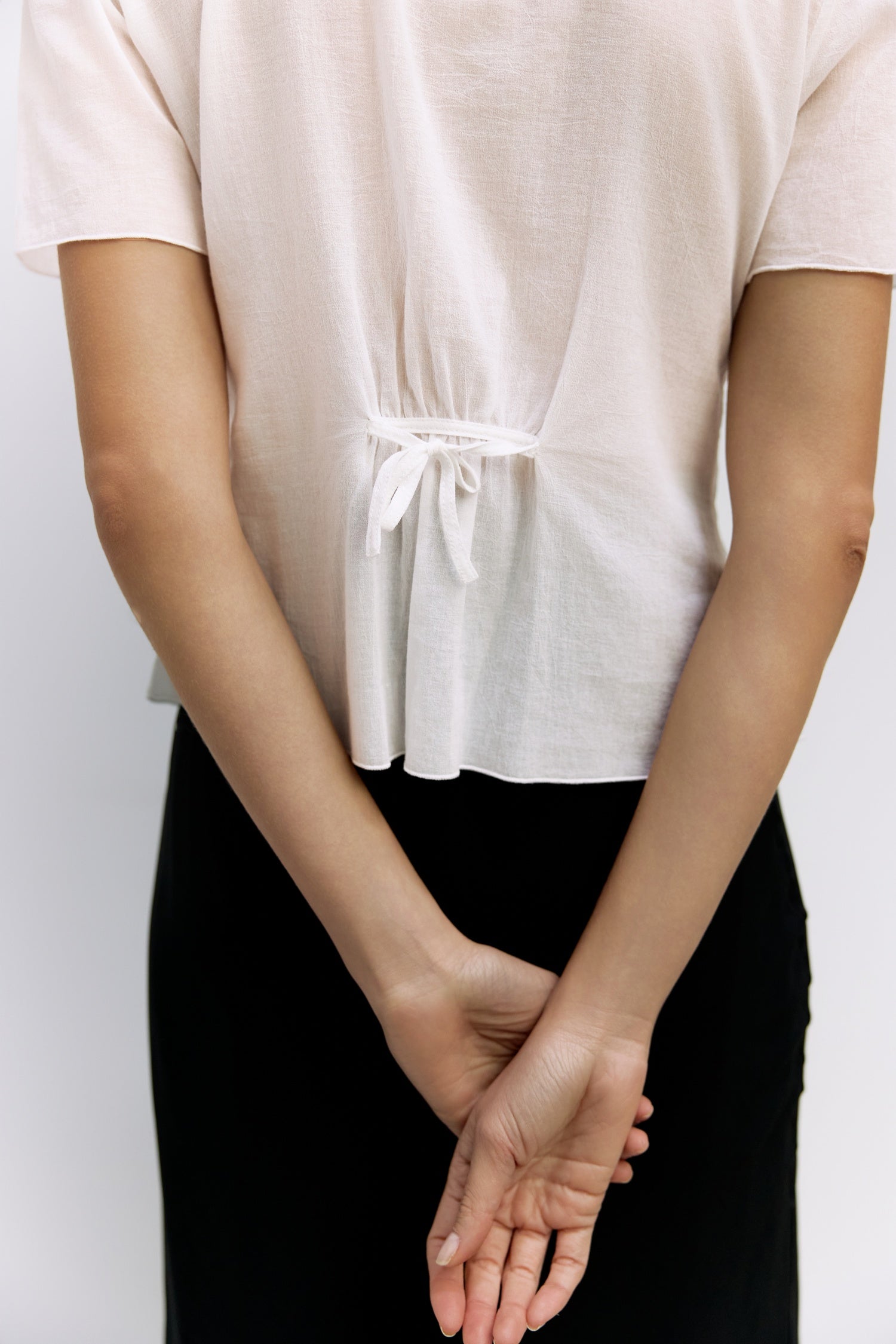 The Gianna Top | Sheer Crepe Button-Down Blouse