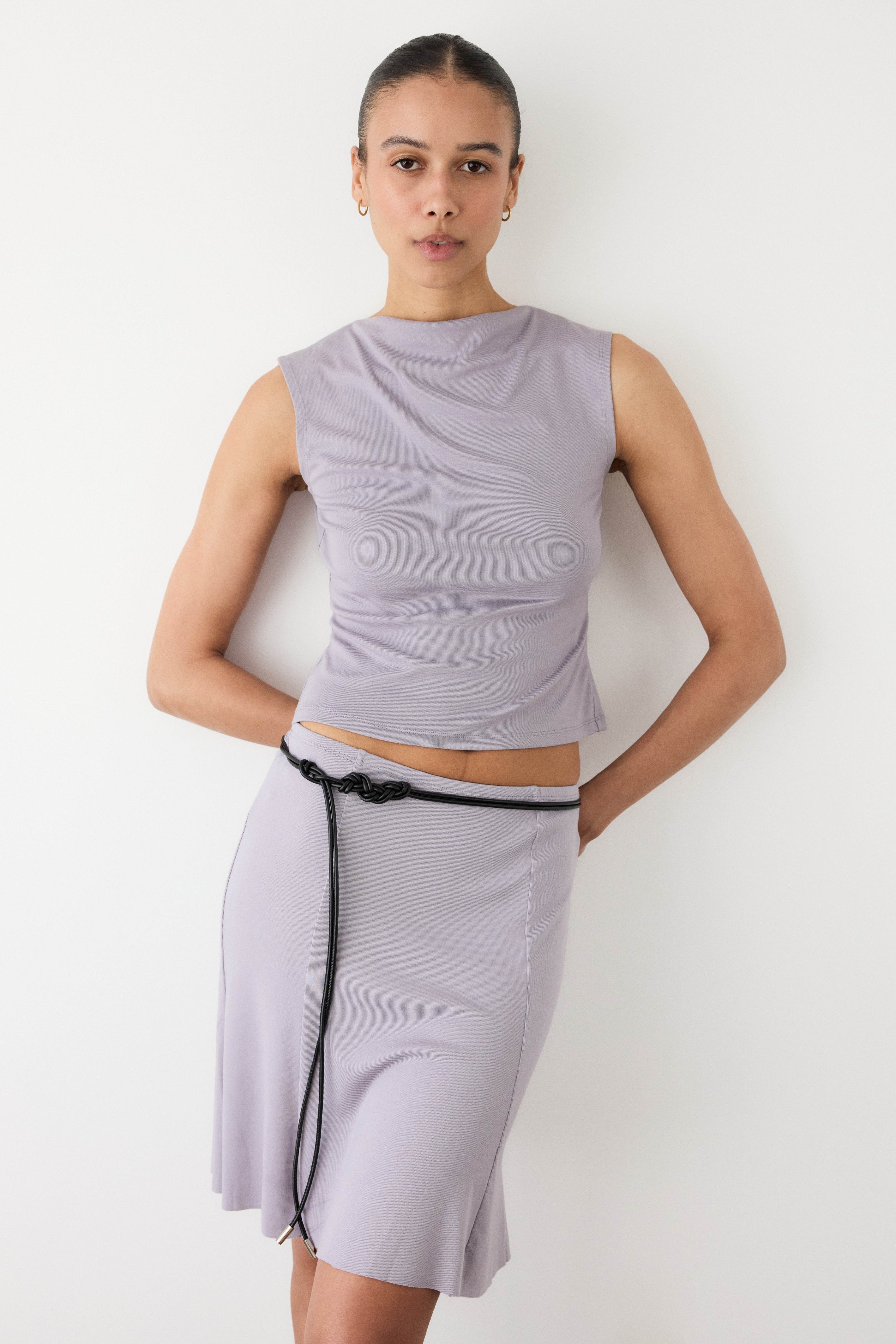 The Loraine Skirt | Modal Cupro Knit Mini Skirt