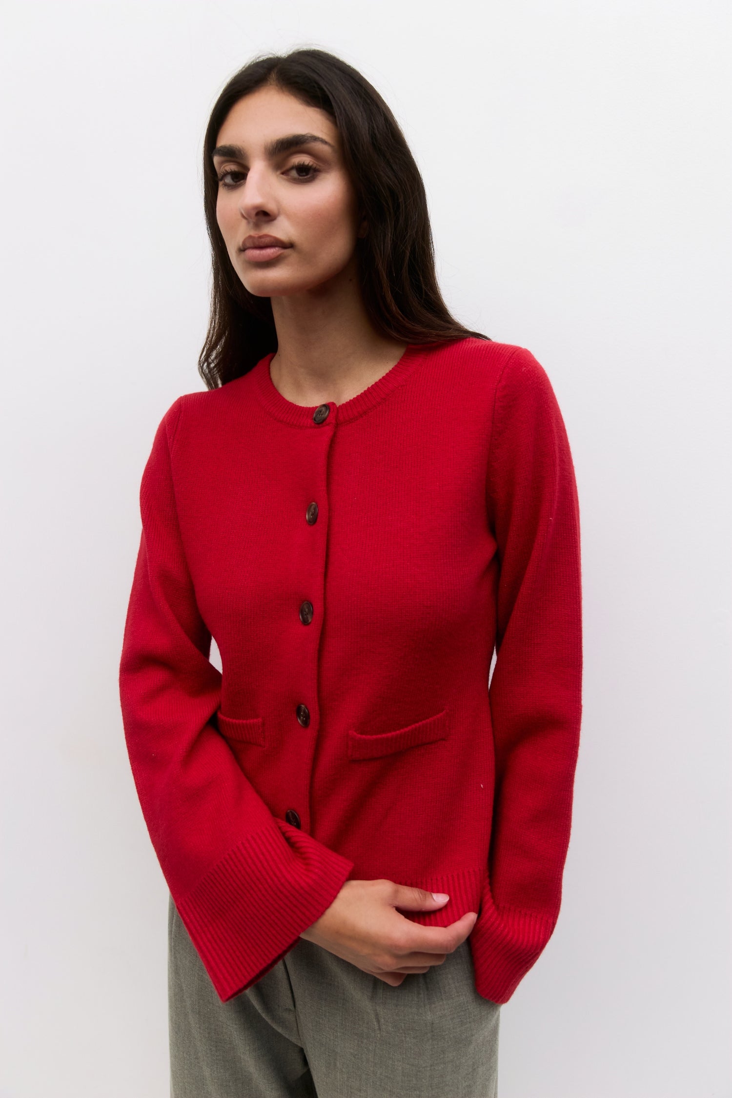 The Tyler Cardigan | Bell Sleeve Buttoned Cardigan