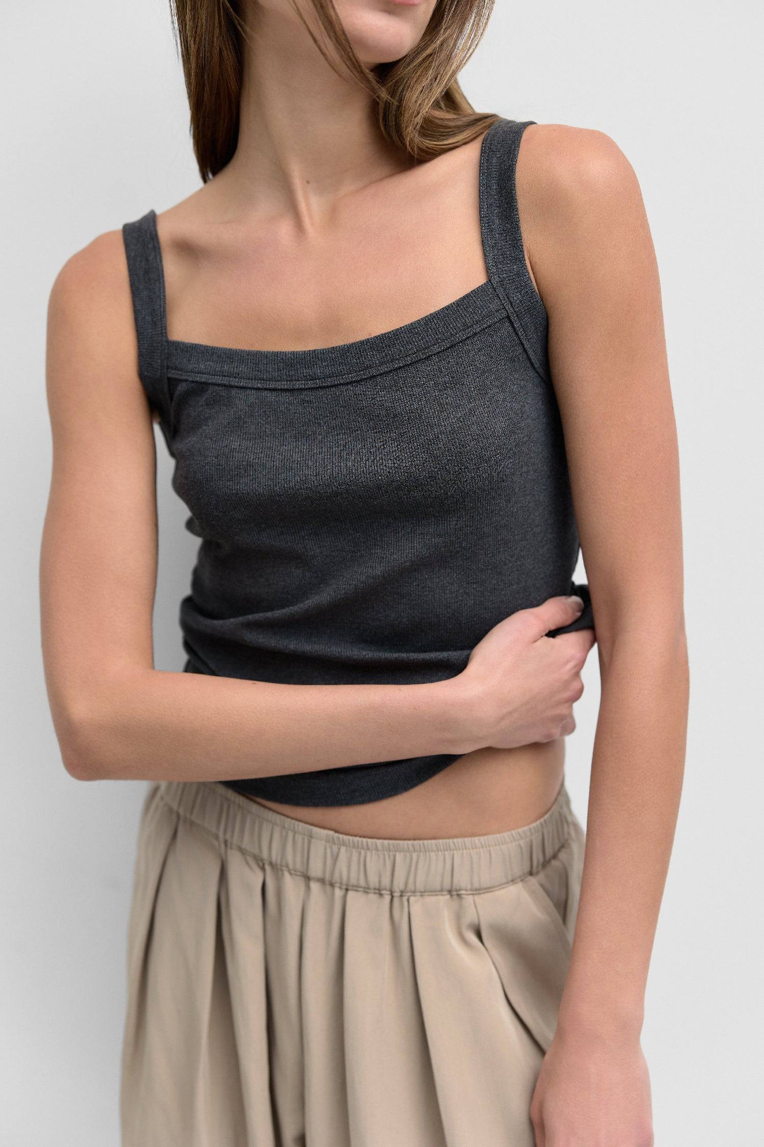 The Shay Tank Top | Square Neck Rib Tank