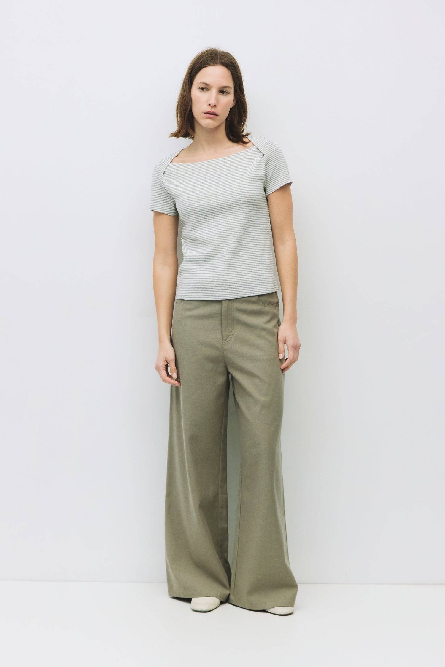 8954057097437, The Sasha Top, Tops, Mod Ref, beige,Black,boat neck,boat neckline,Casual,cf-color-beige,cf-color-grey,cf-size-l,cf-size-m,cf-size-s,cf-size-xl,cf-vendor-all-row,Comfortable,Crew Neckline,Everyday,final-sale,finalsale,Grey,Layers,Lightweight,Minimal,new,Relaxed,Relaxed Fit,sale,Soft,Spring,Stripe,Striped,Top,Trendy,Vertical Stripes,Women's, Information The Sasha Top is a fitted boat neck tee with classic short sleeves and a timeless stripe pattern. An everyday essential that’s easy to dress up