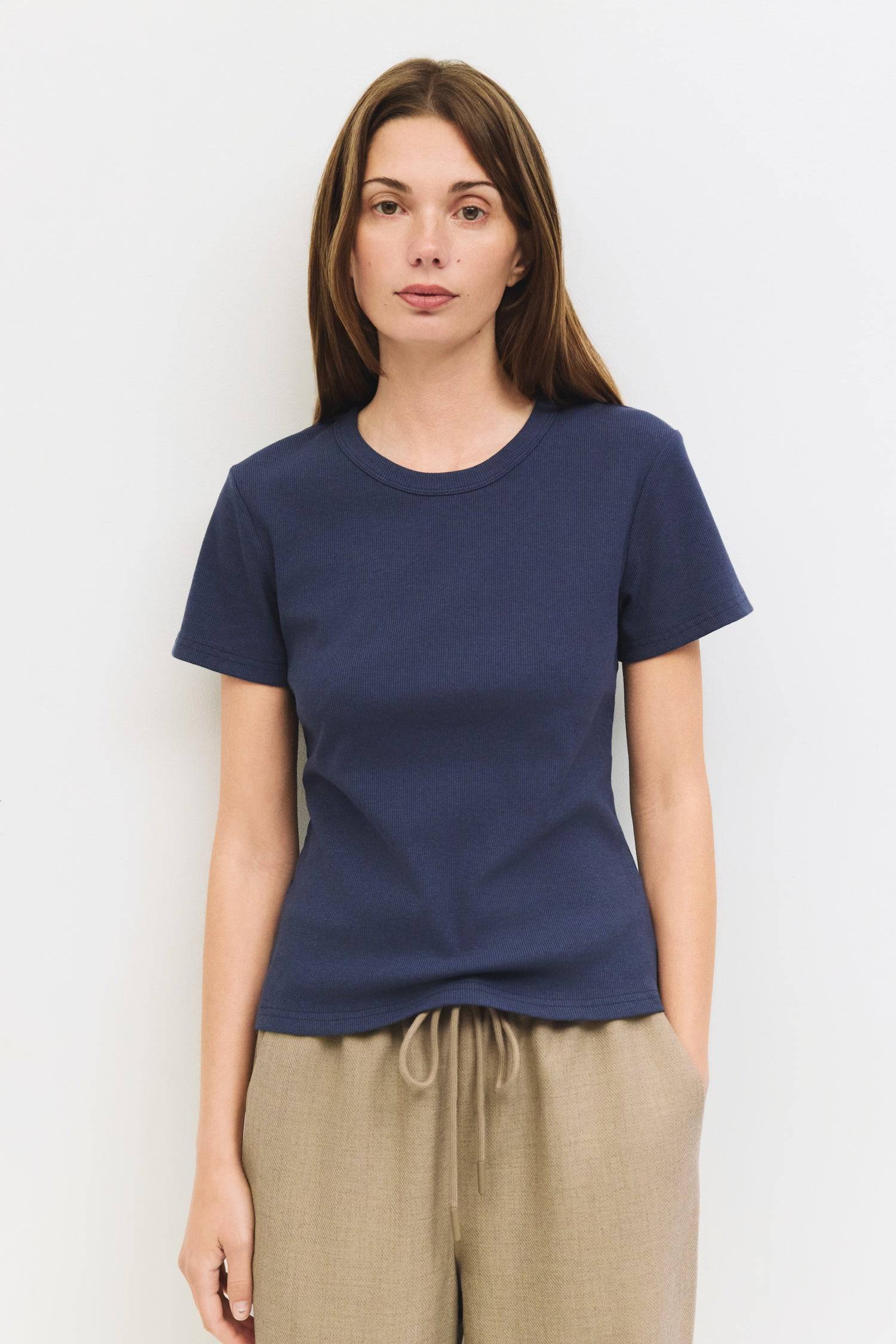 8983731699933, The Miller Top, Tops, Mod Ref, 90s,Basic,Basics,Black,Blue,Casual,cf-color-black,cf-color-blue,cf-color-white,cf-size-l,cf-size-m,cf-size-s,cf-vendor-mod-ref,Comfortable,Crew Neck,Crew Neckline,Everyday,Form Fitting,Ribbed,Ribbed Fabric,Ribbed Top,Short Sleeve,Spring,stretch,Stretchy,Summer,Tee,Tops,Transitional,white,Women's, Information The Miller Top is a short-sleeve ribbed tee made from a heavy-weight knit for a structured, comfortable fit. With its classic round neckline, it’s a versati