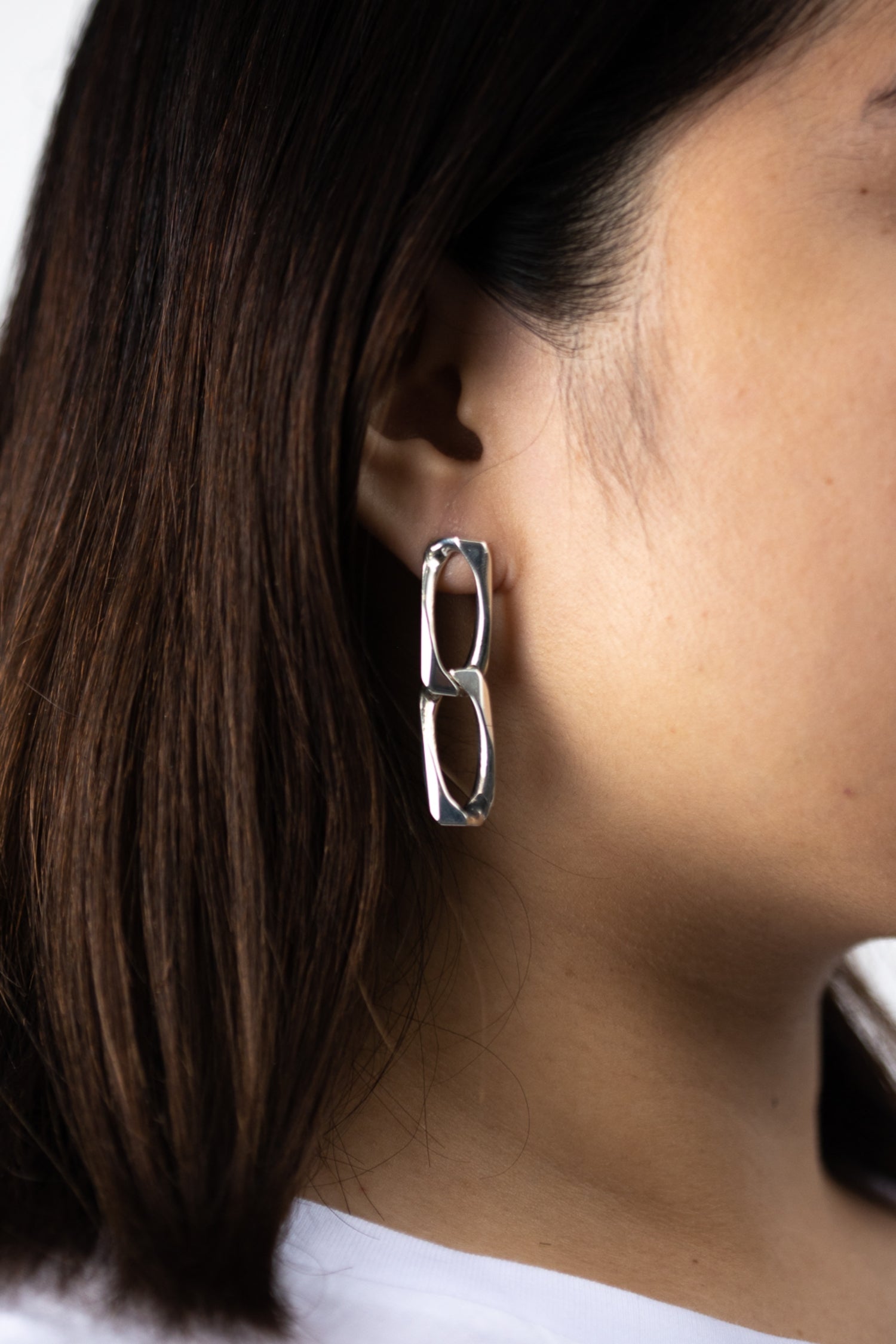 Link Chain Silver Earrings