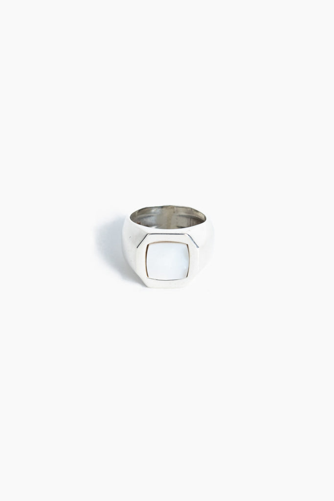 White Pearl Stone Ring