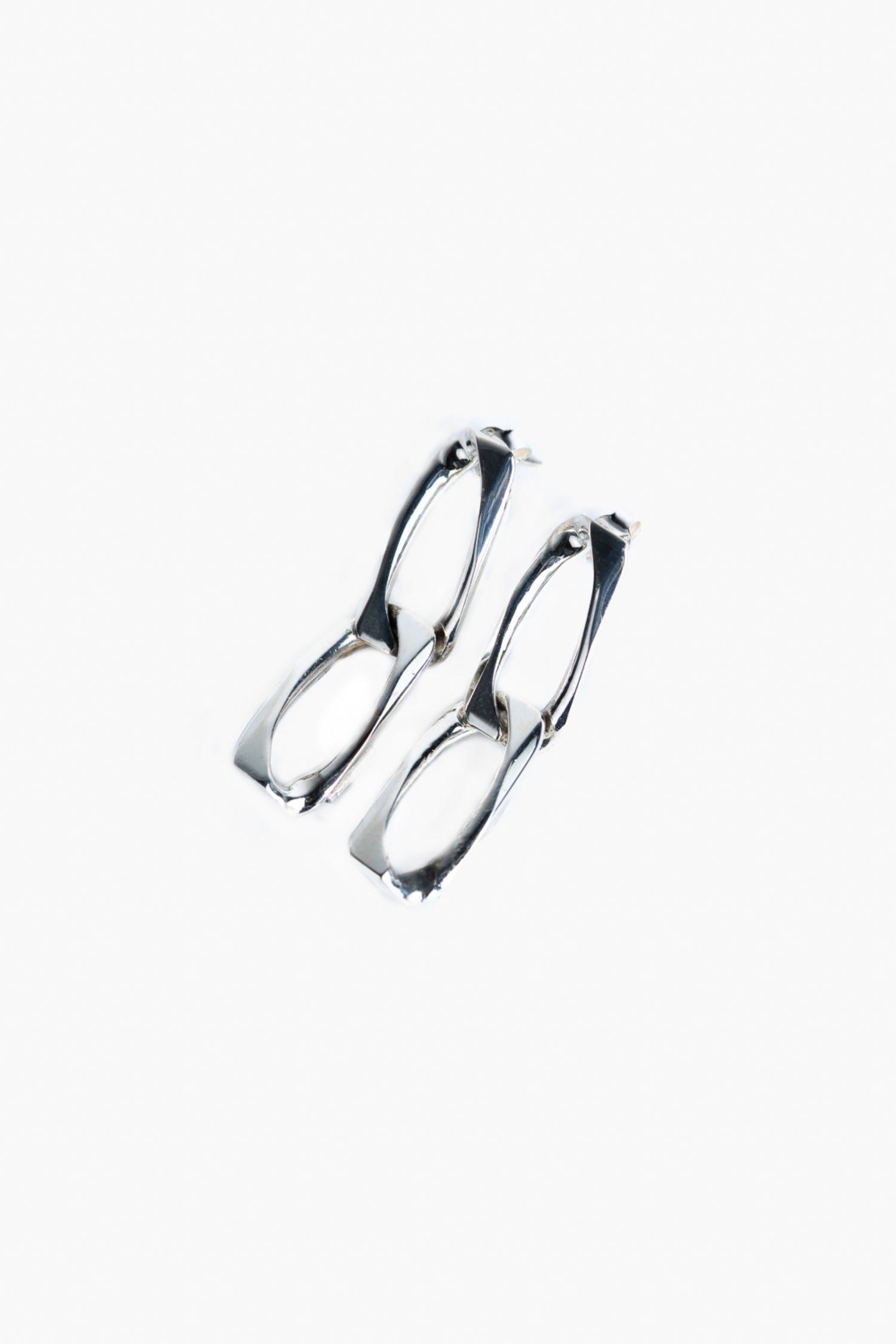 Link Chain Silver Earrings